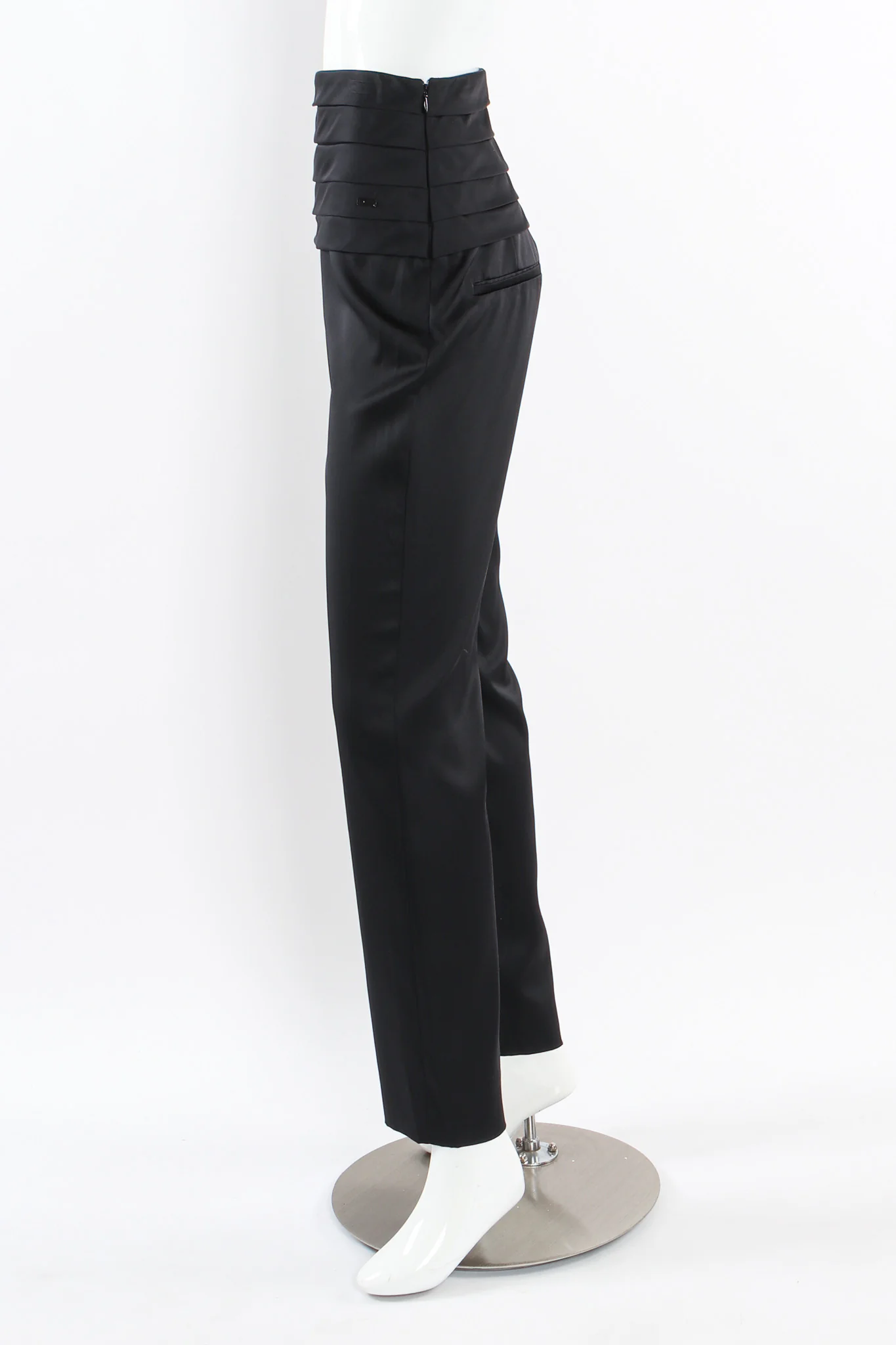 2006A Cummerbund Pleat Silk Pant - Image 4
