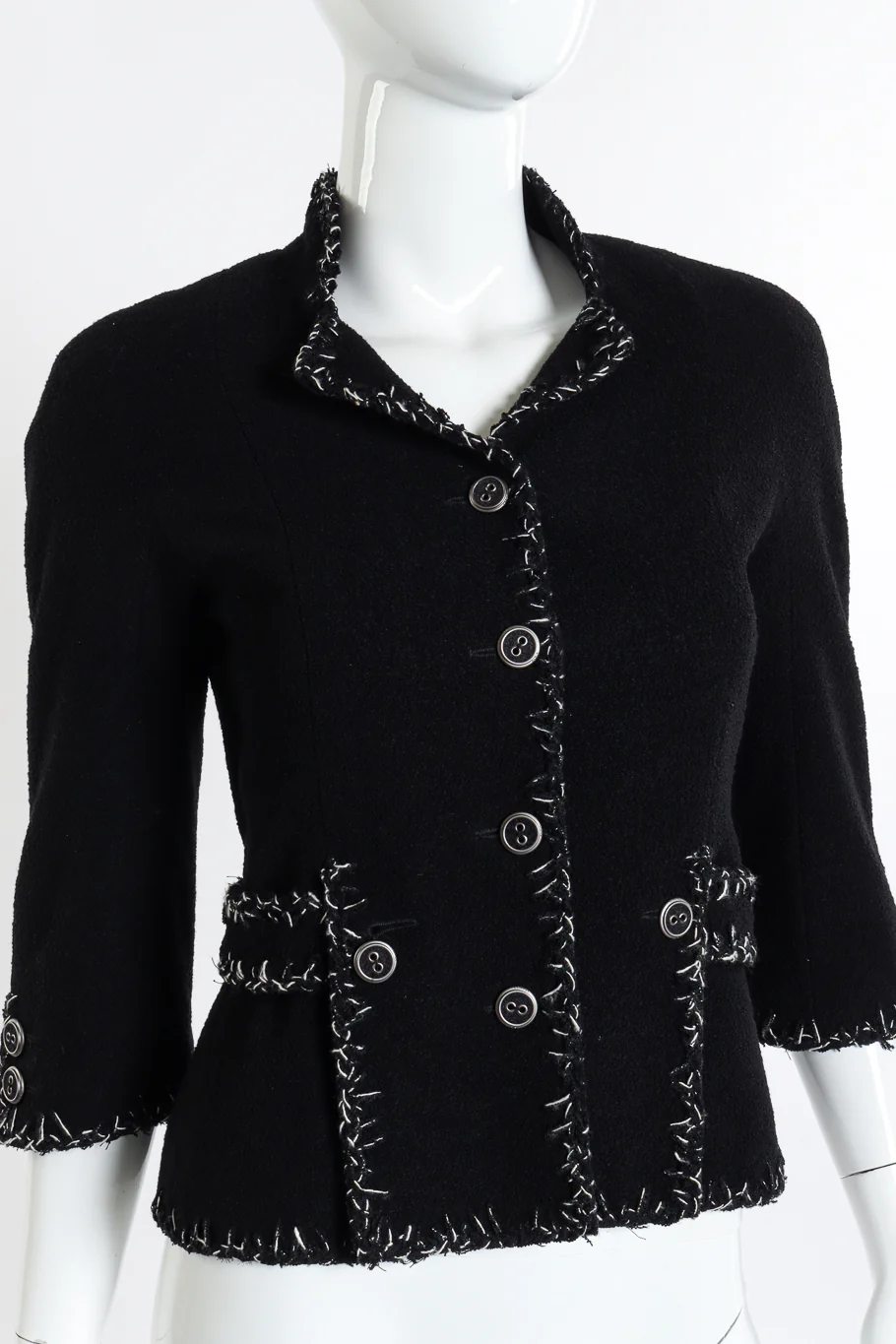2008S Woven Stitch Trim Jacket - Image 4