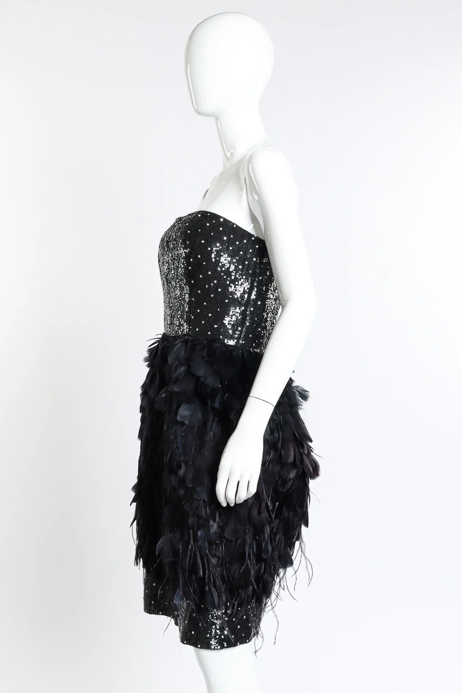2009 F/W Little Black Feather Dress - Image 3
