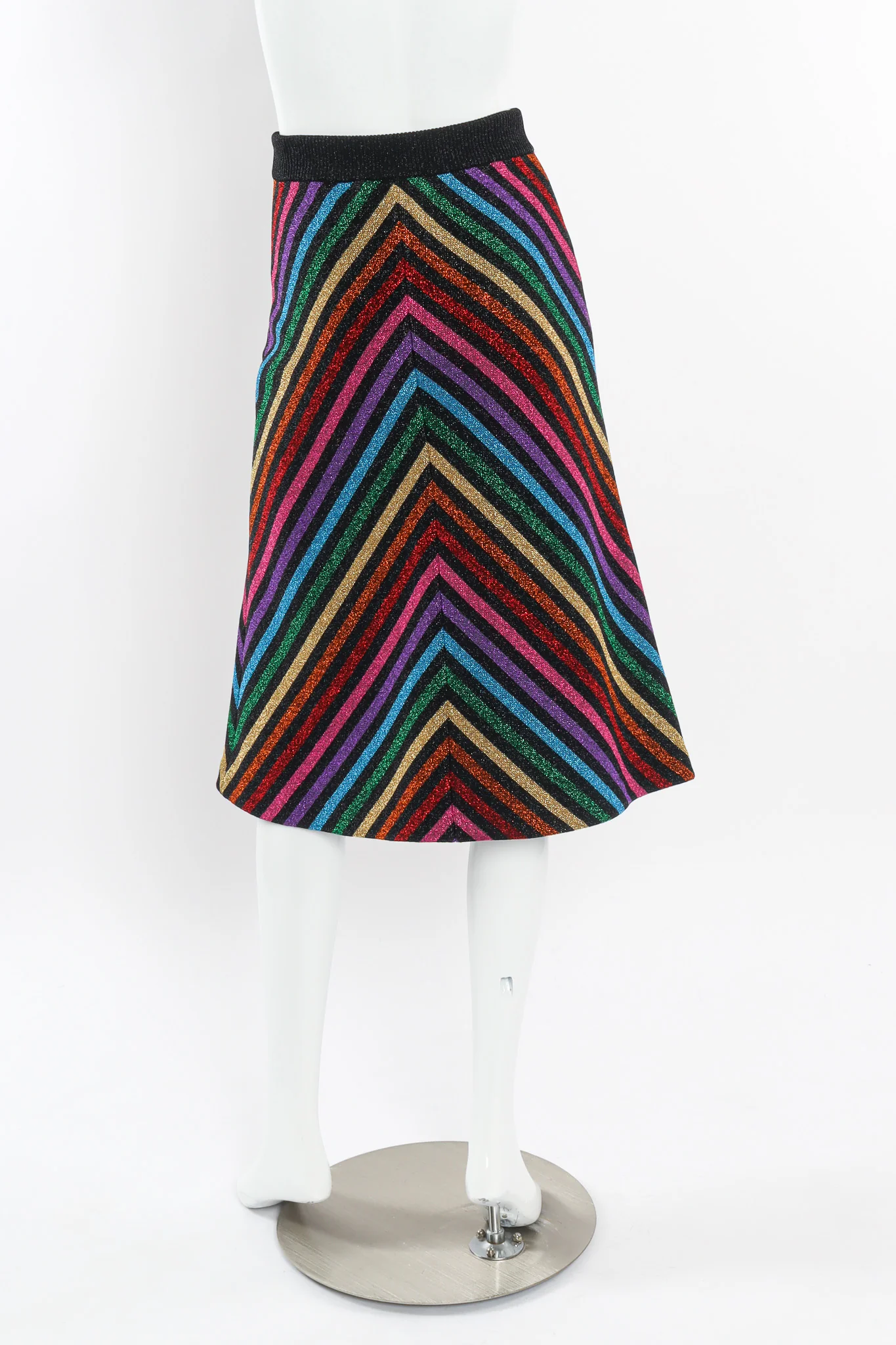 2017 A/W Rainbow Chevron Metallic Skirt - Image 3