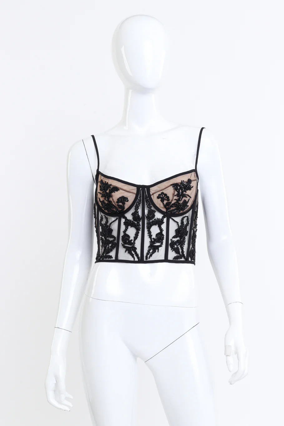 2017 S/S Mesh Beaded Crop Bustier