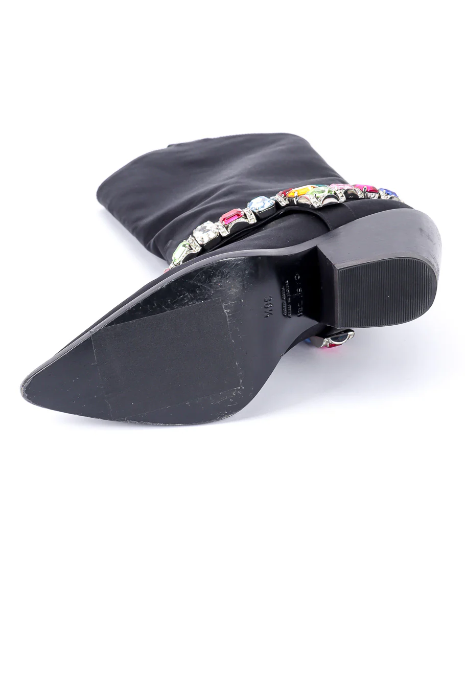 2018 F/W Bejeweled Satin Boots - Image 7