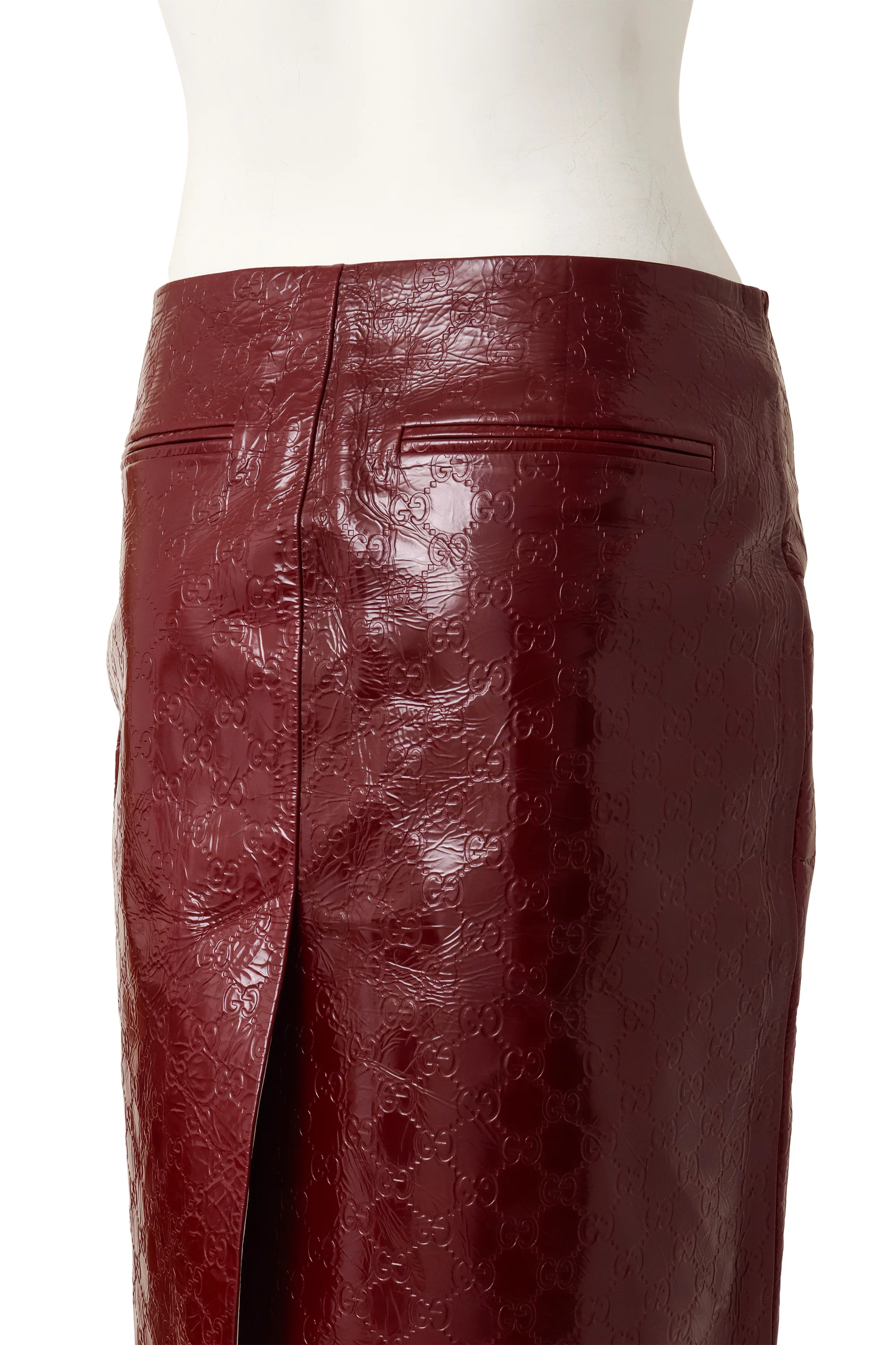 2024 F/W Debossed Leather Skirt - Image 3