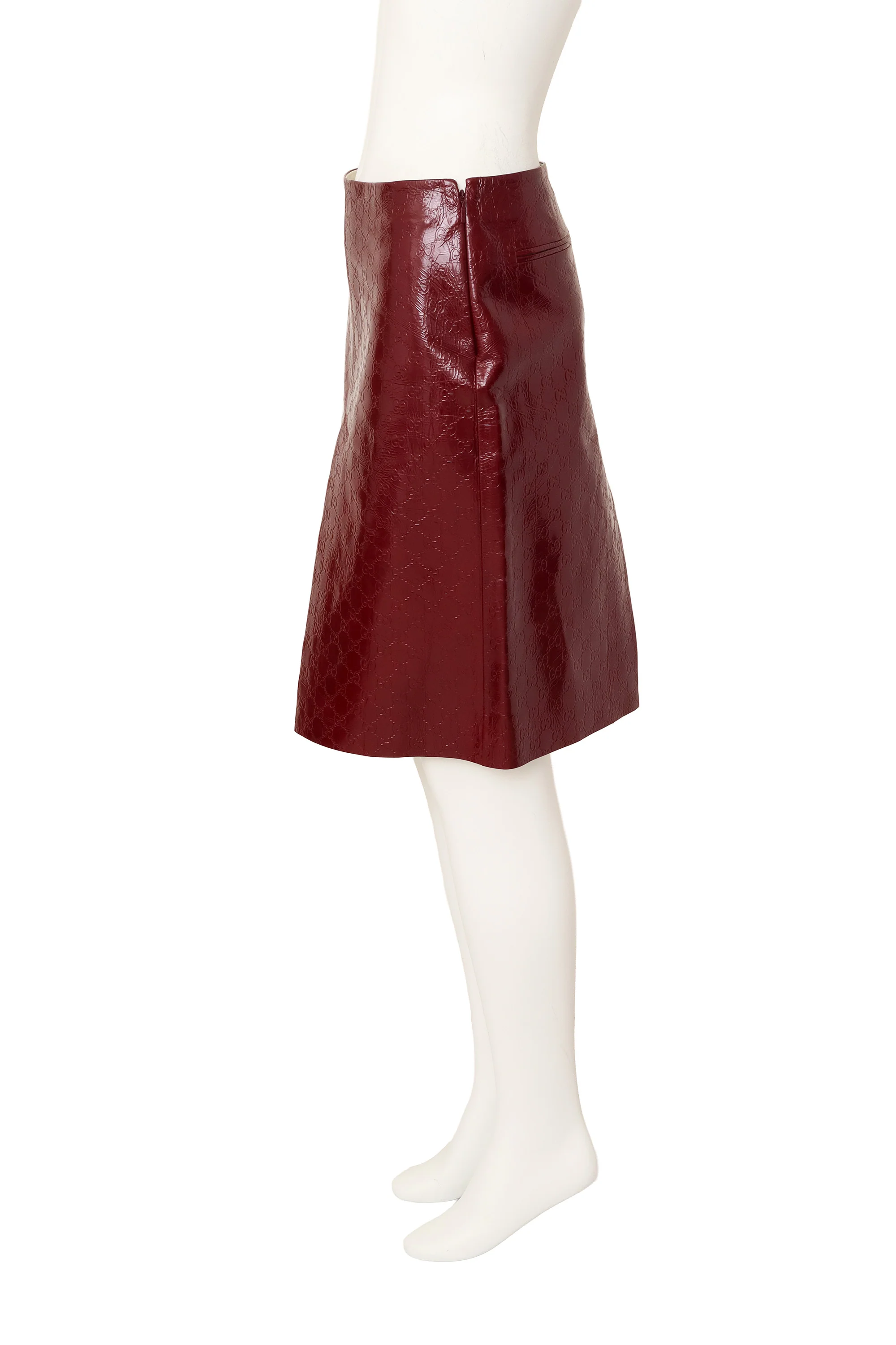 2024 F/W Debossed Leather Skirt - Image 4