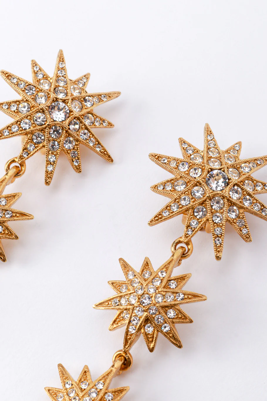 3-Tier Rhinestone Starburst Earrings - Image 3