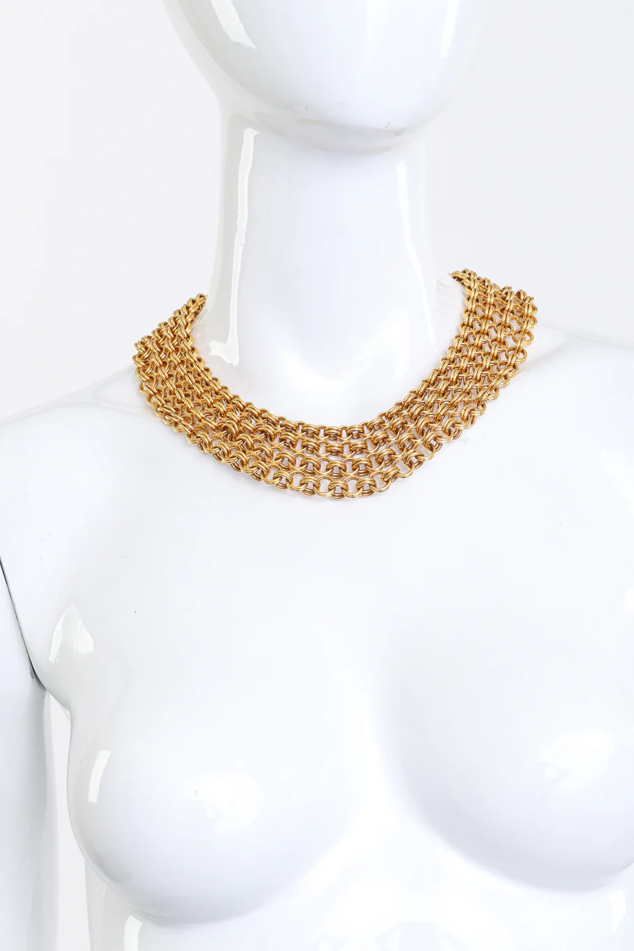 4 Strand Rolo Chain Collar Necklace - Image 3