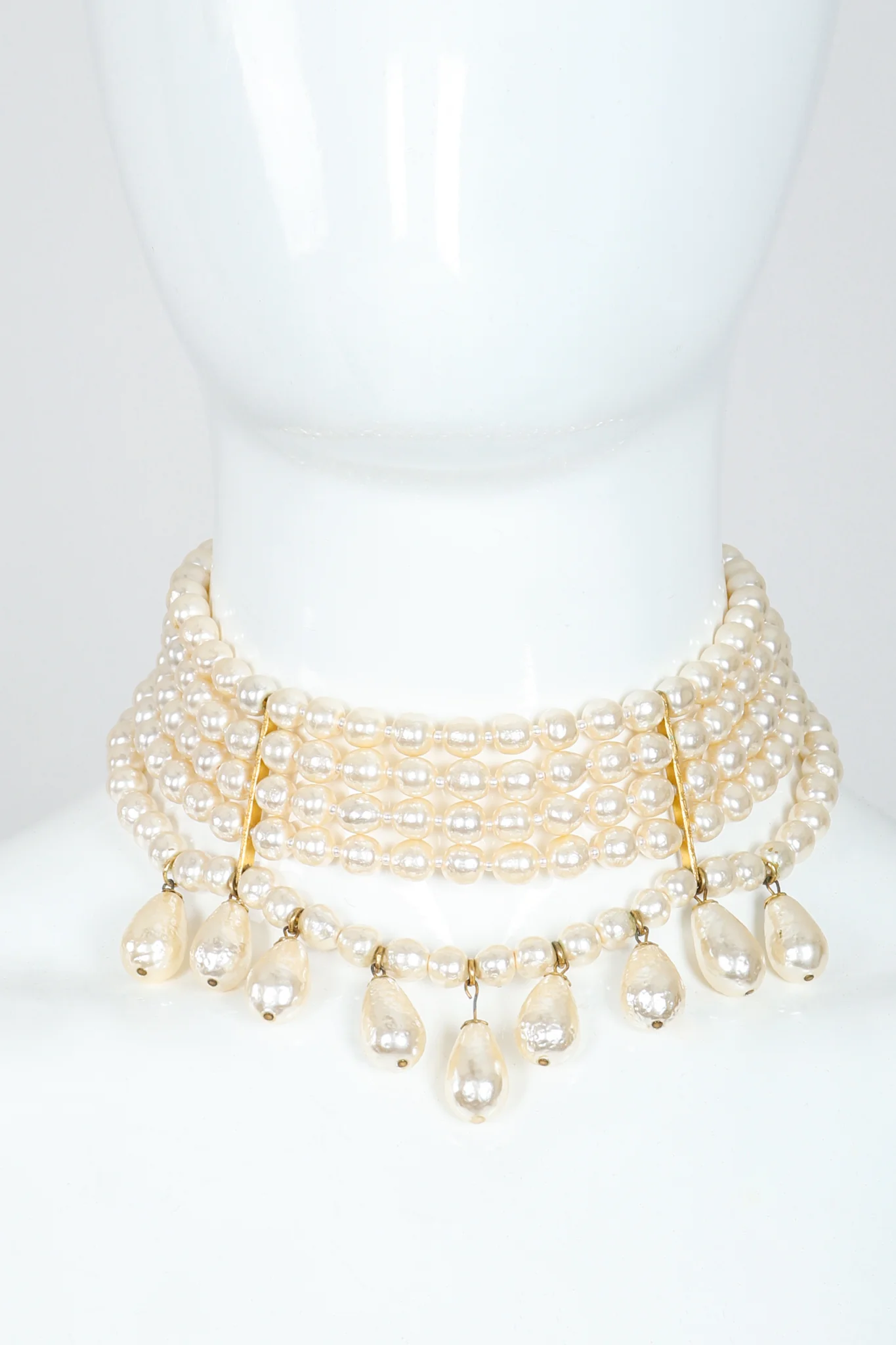 5-Strand Pearl Fringe Choker - Image 2