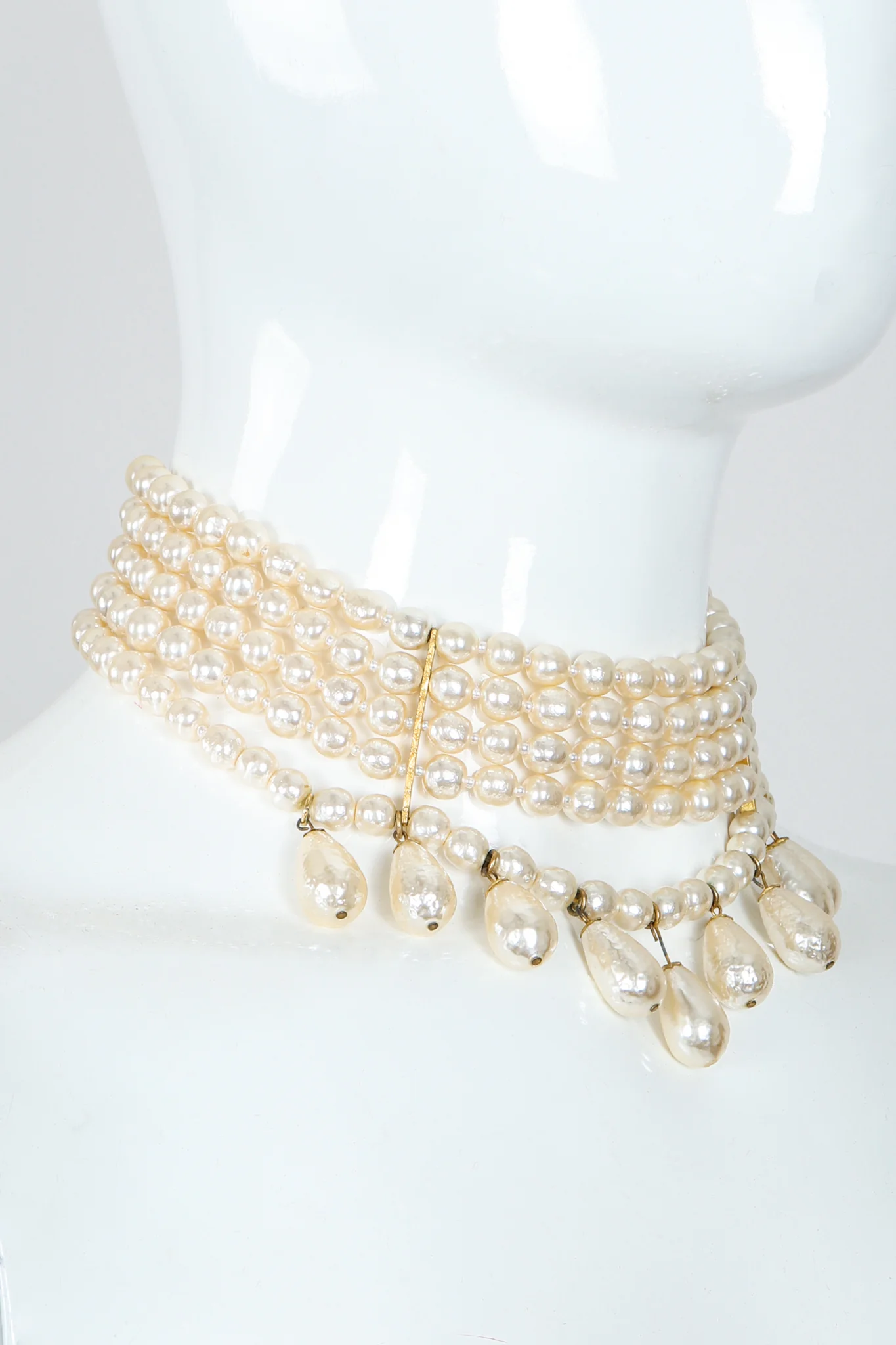 5-Strand Pearl Fringe Choker - Image 3