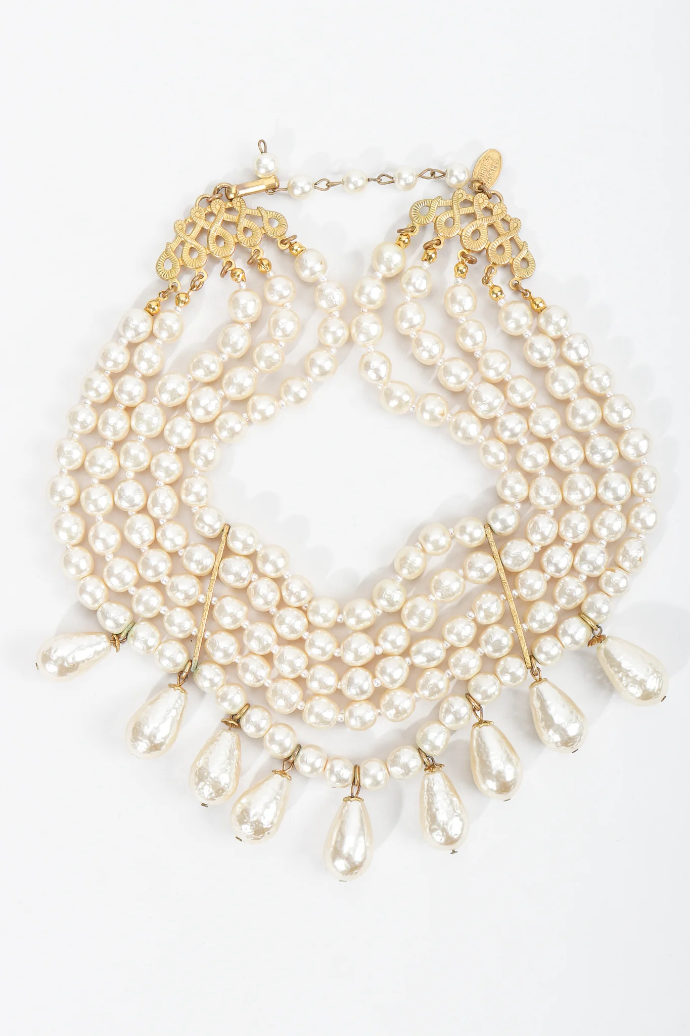 5-Strand Pearl Fringe Choker - Image 4