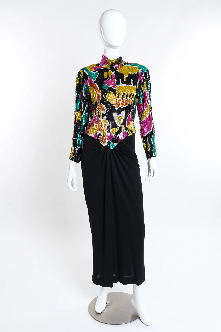 Abstract Beaded Top Gown