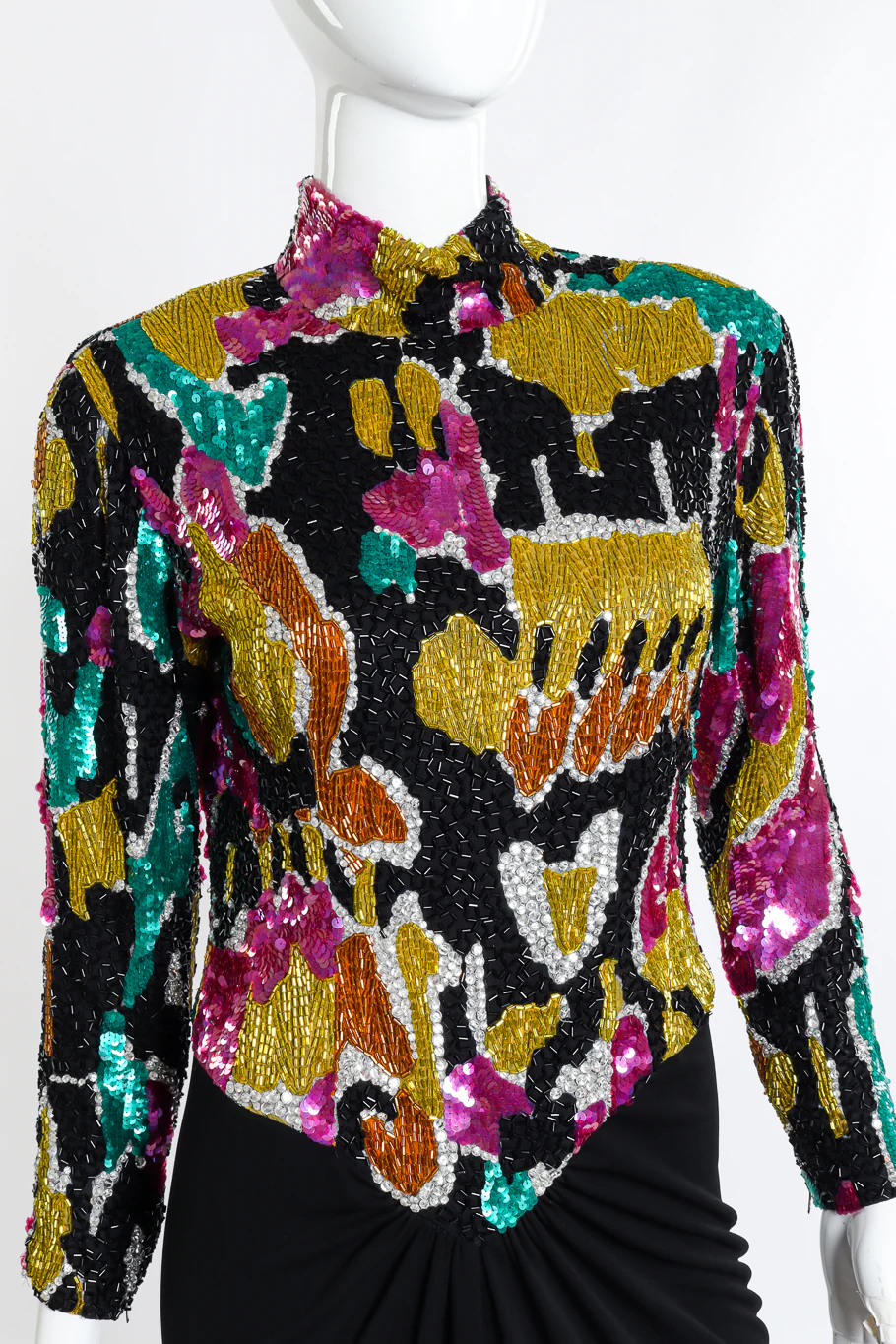 Abstract Beaded Top Gown - Image 5