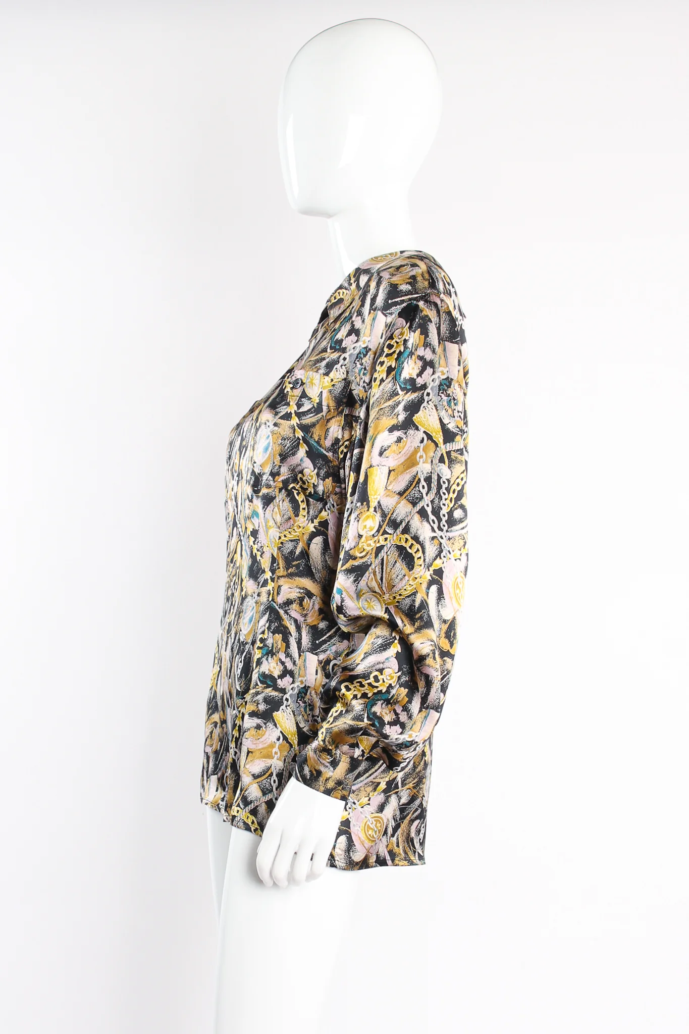Abstract Chain Print Popover Shirt - Image 3