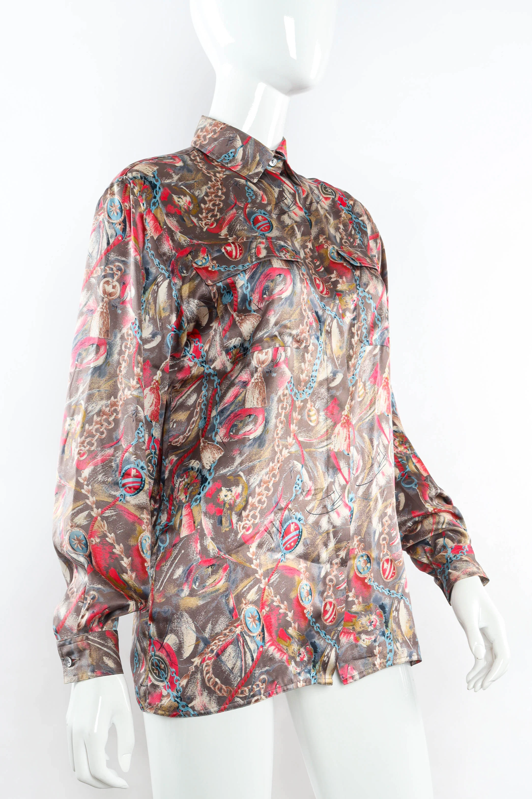 Abstract Chains & Strokes Blouse