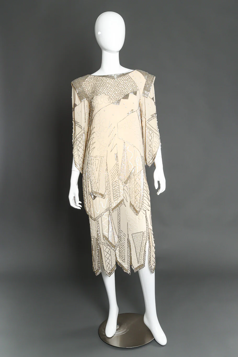 Abstract Deco Beaded Shift Dress