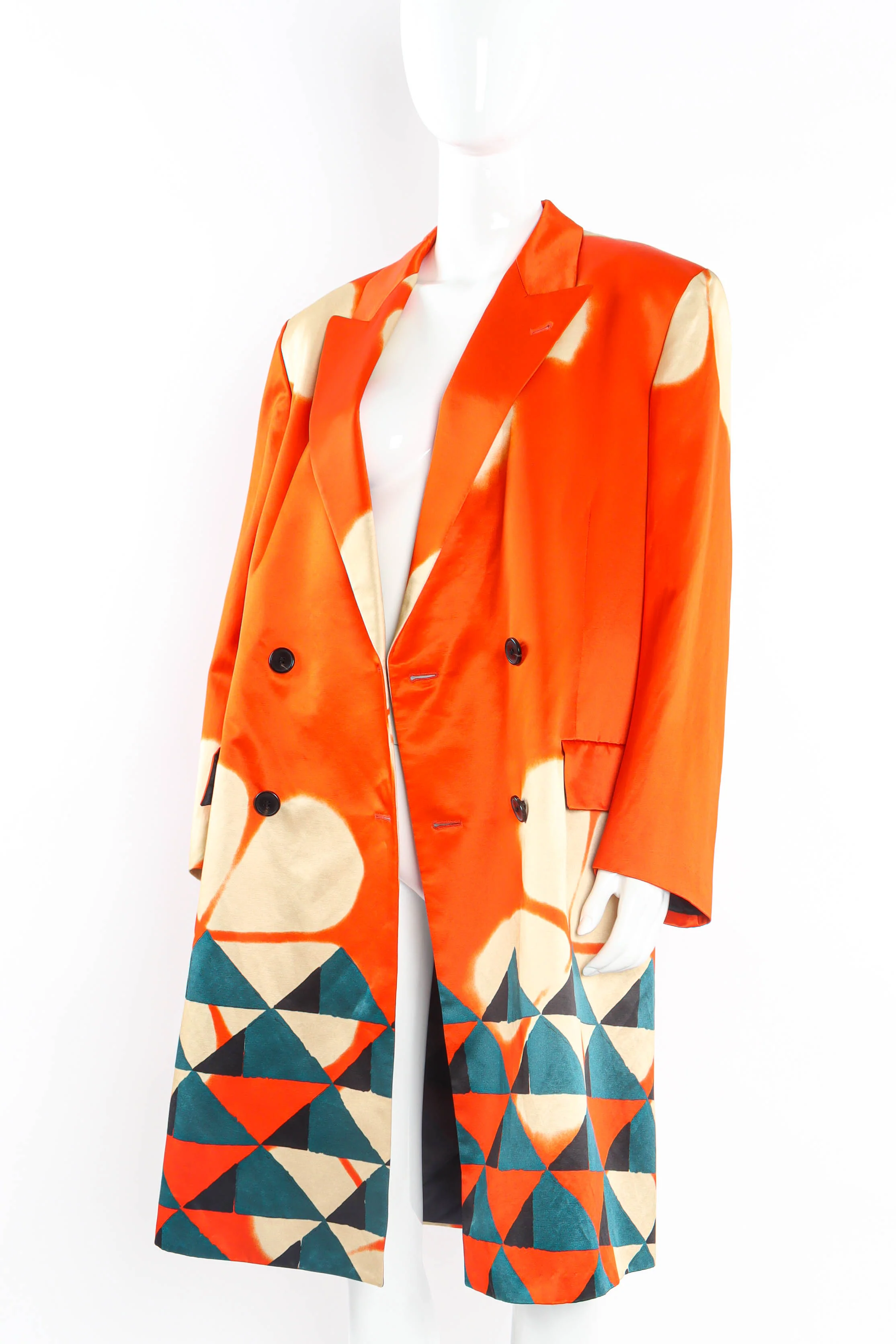 Abstract Double Breasted Blazer Coat - Image 5