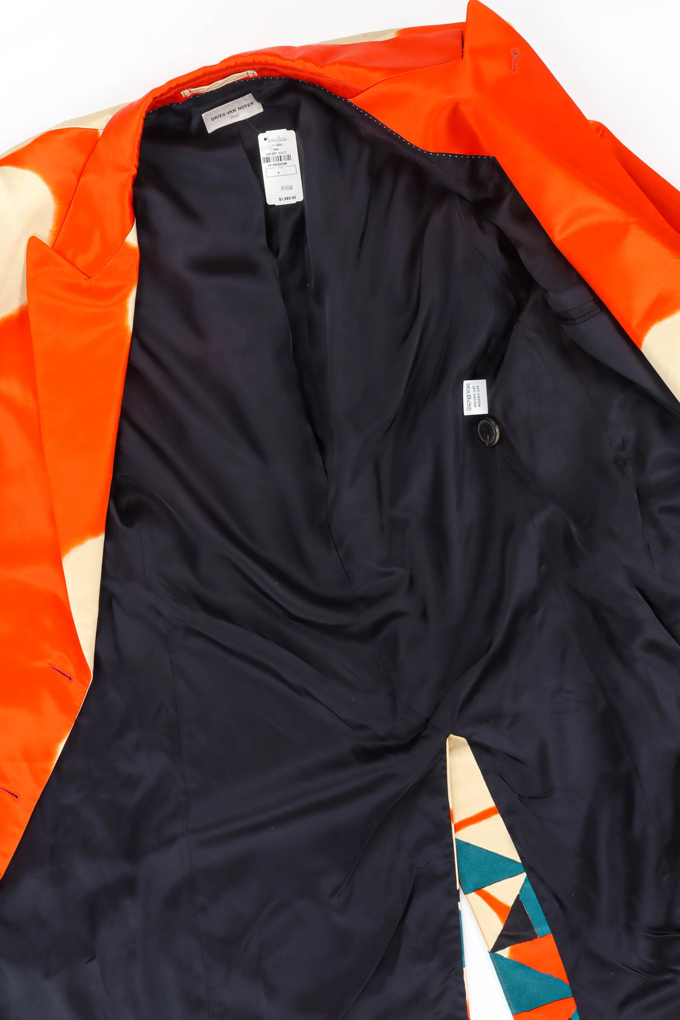Abstract Double Breasted Blazer Coat - Image 9