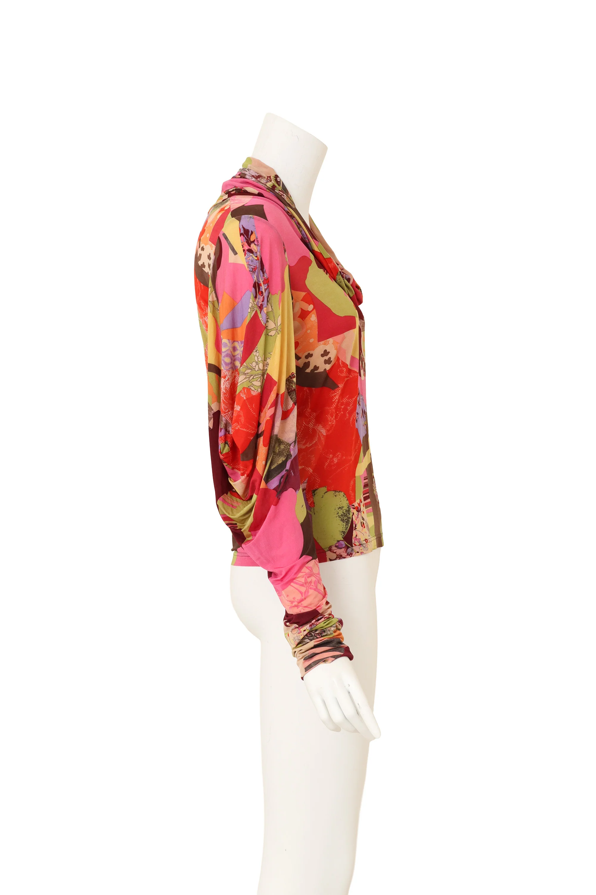 Abstract Draped Cowl Top - Image 4
