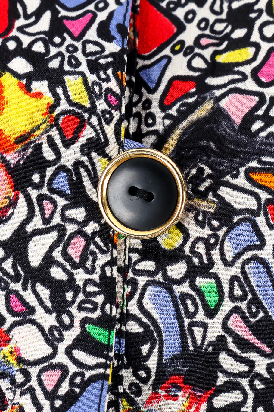 Abstract Face Print Silk Dress - Image 8