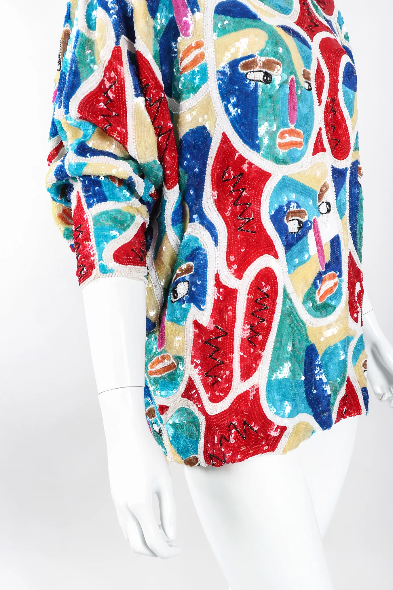 Abstract Faces Dolman Tunic