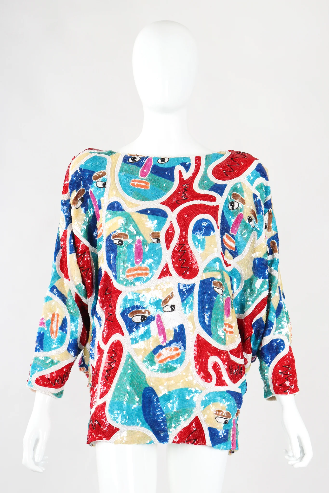 Abstract Faces Dolman Tunic - Image 10