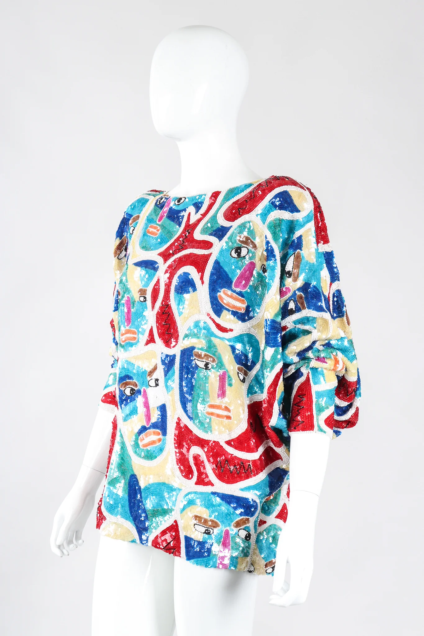 Abstract Faces Dolman Tunic - Image 6
