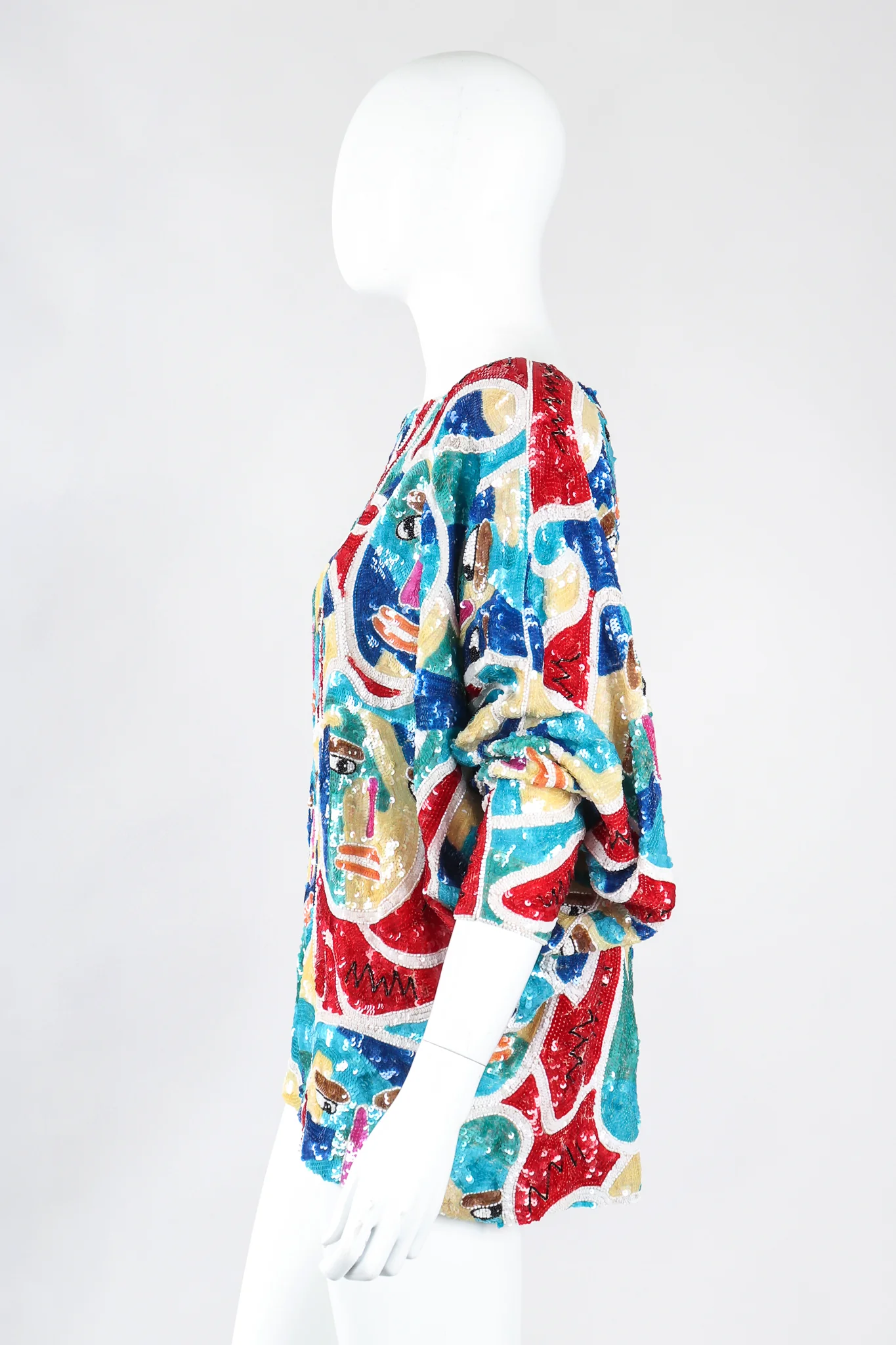 Abstract Faces Dolman Tunic - Image 7