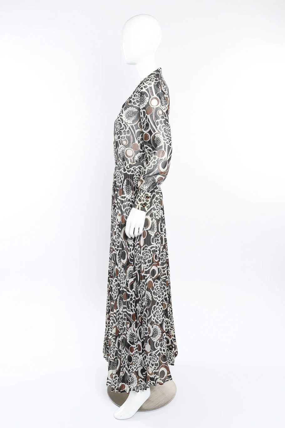 Abstract Floral Dot Print Blouse & Skirt Set - Image 2