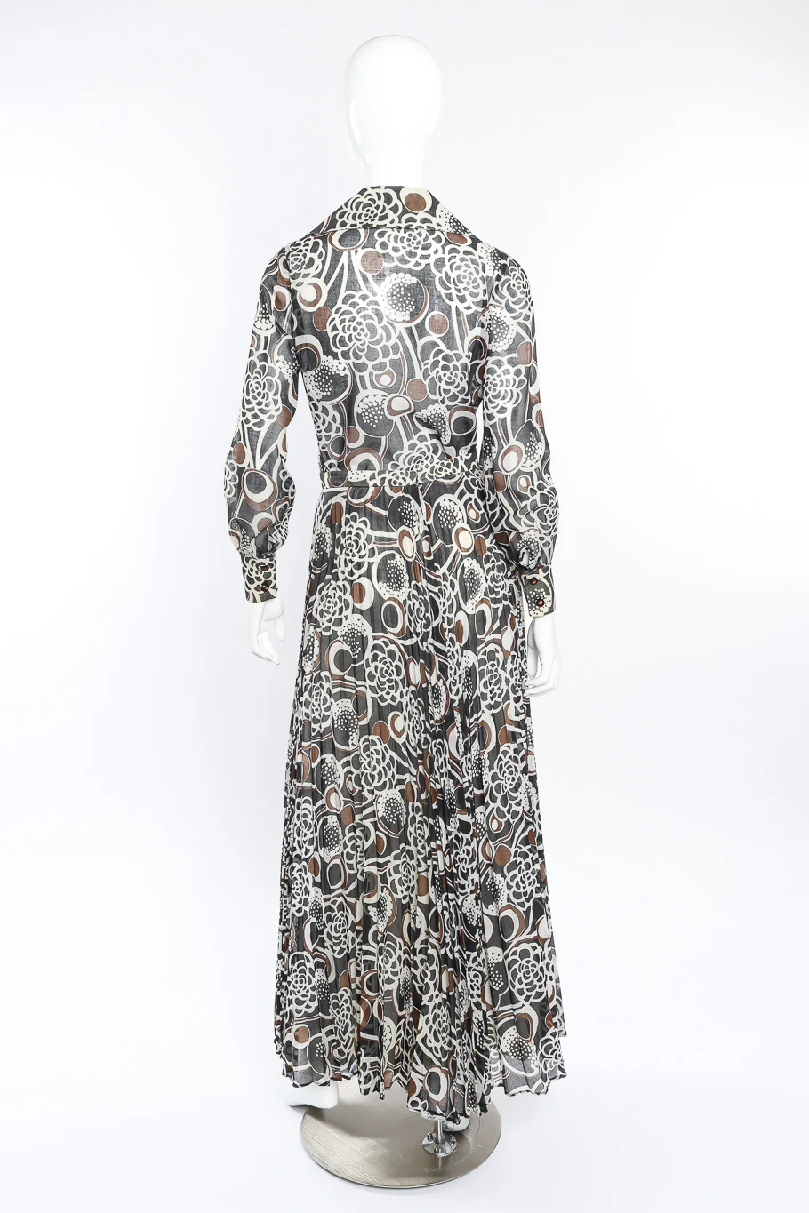 Abstract Floral Dot Print Blouse & Skirt Set - Image 3
