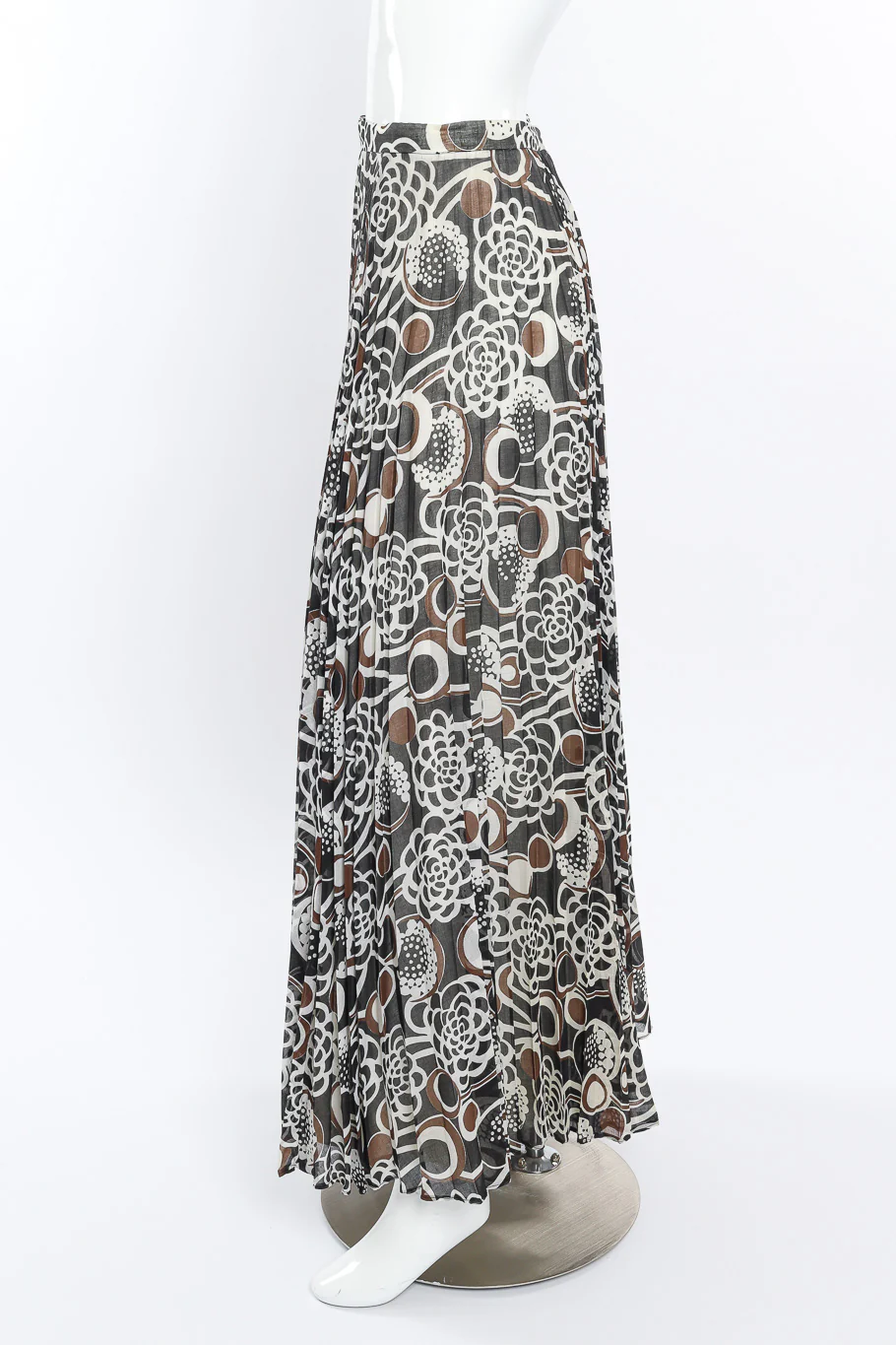Abstract Floral Dot Print Blouse & Skirt Set - Image 8