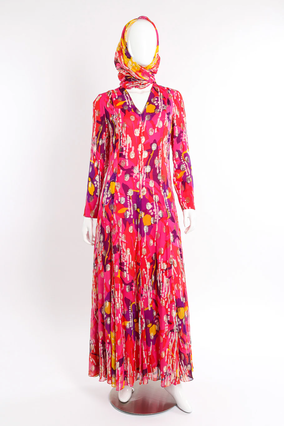 Abstract Floral Print Maxi Dress - Image 6