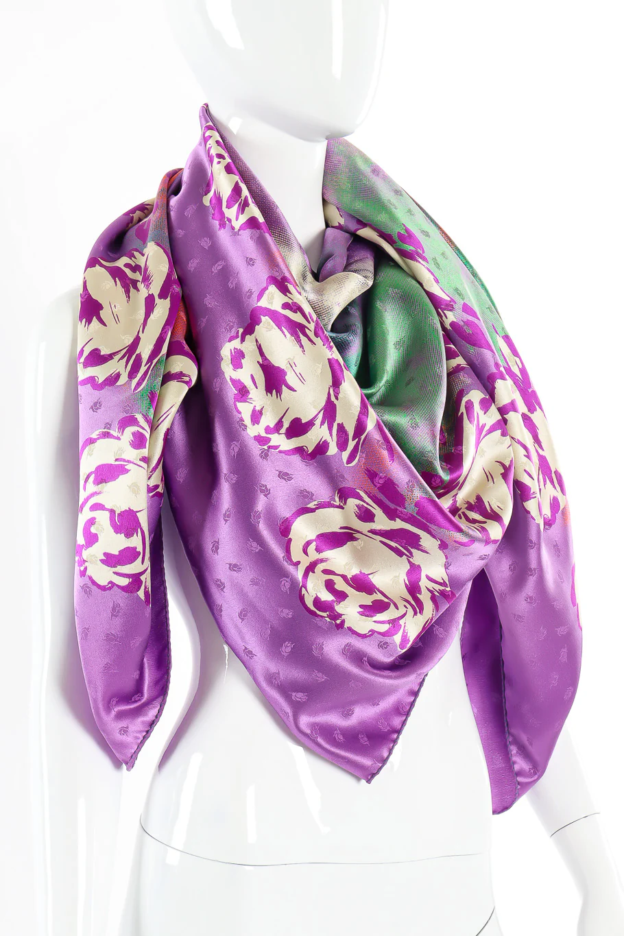 Abstract Floral Silk Scarf - Image 4
