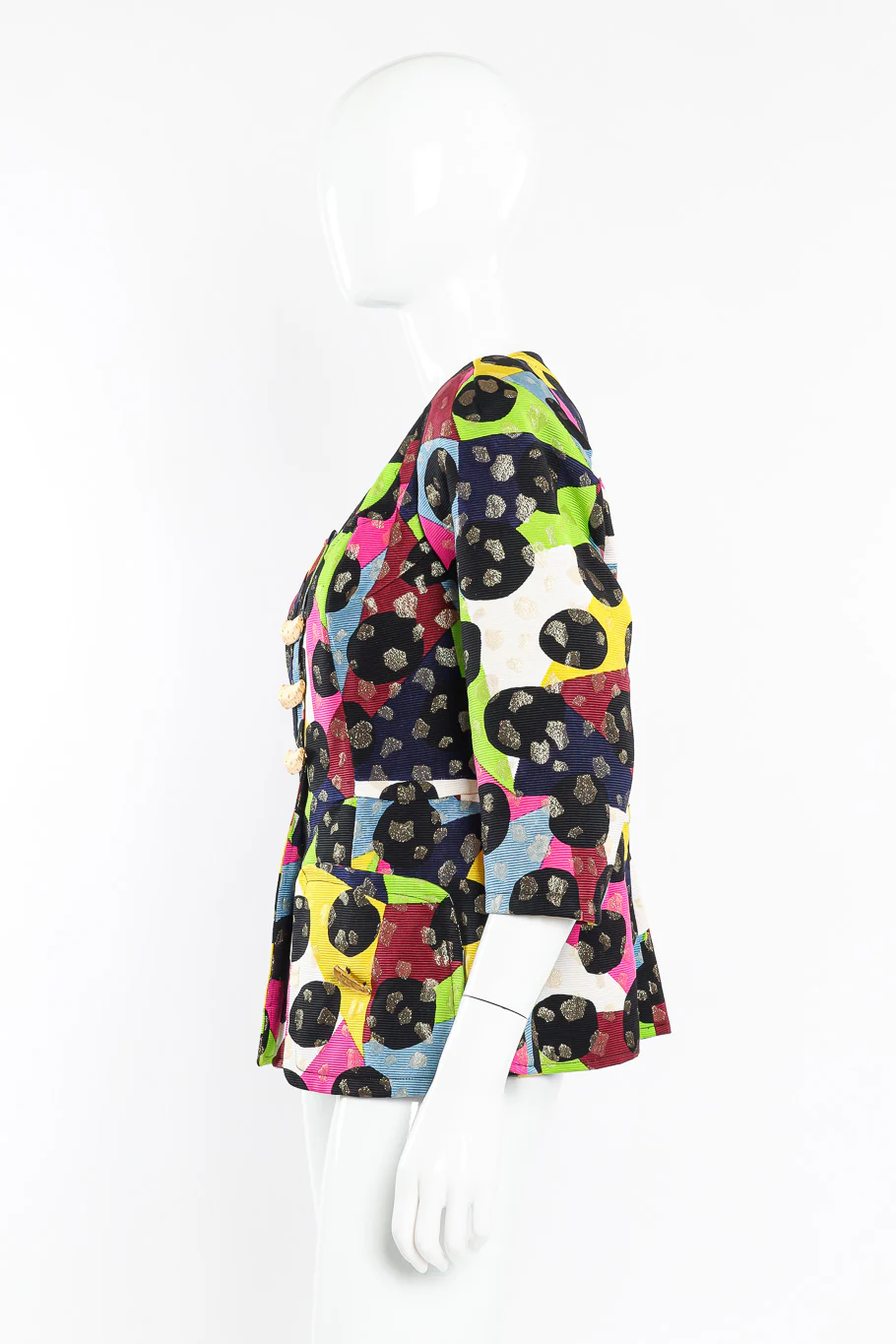 Abstract Grosgrain Peplum Jacket - Image 2