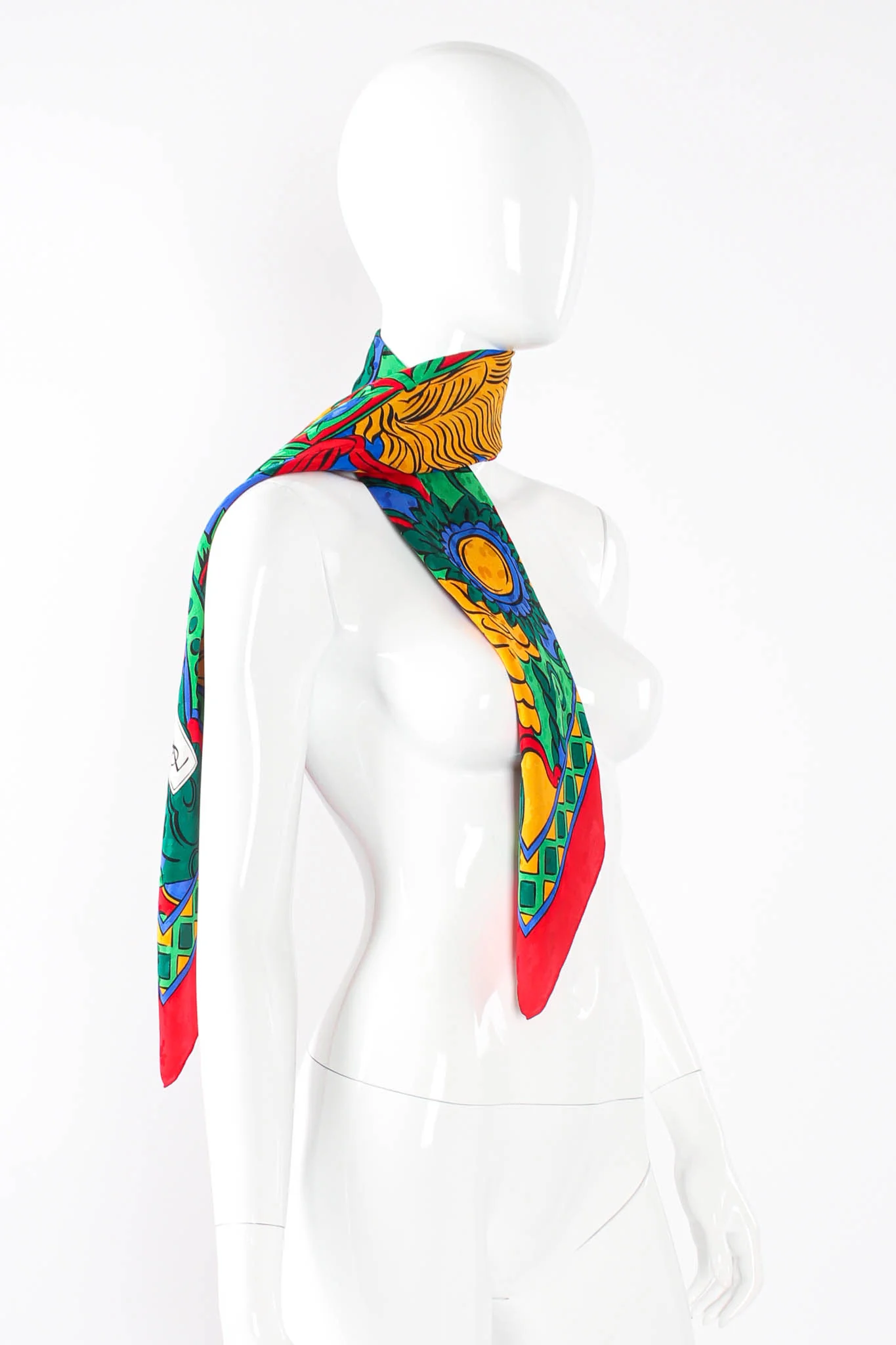 Abstract Illustration Print Scarf - Image 4