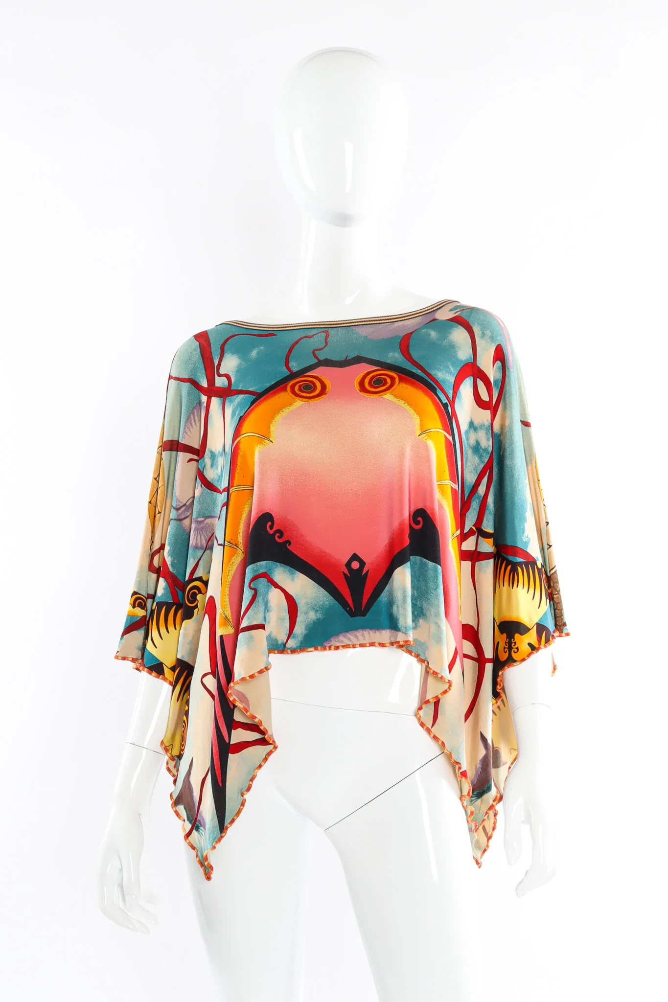 Abstract Kite Poncho Top