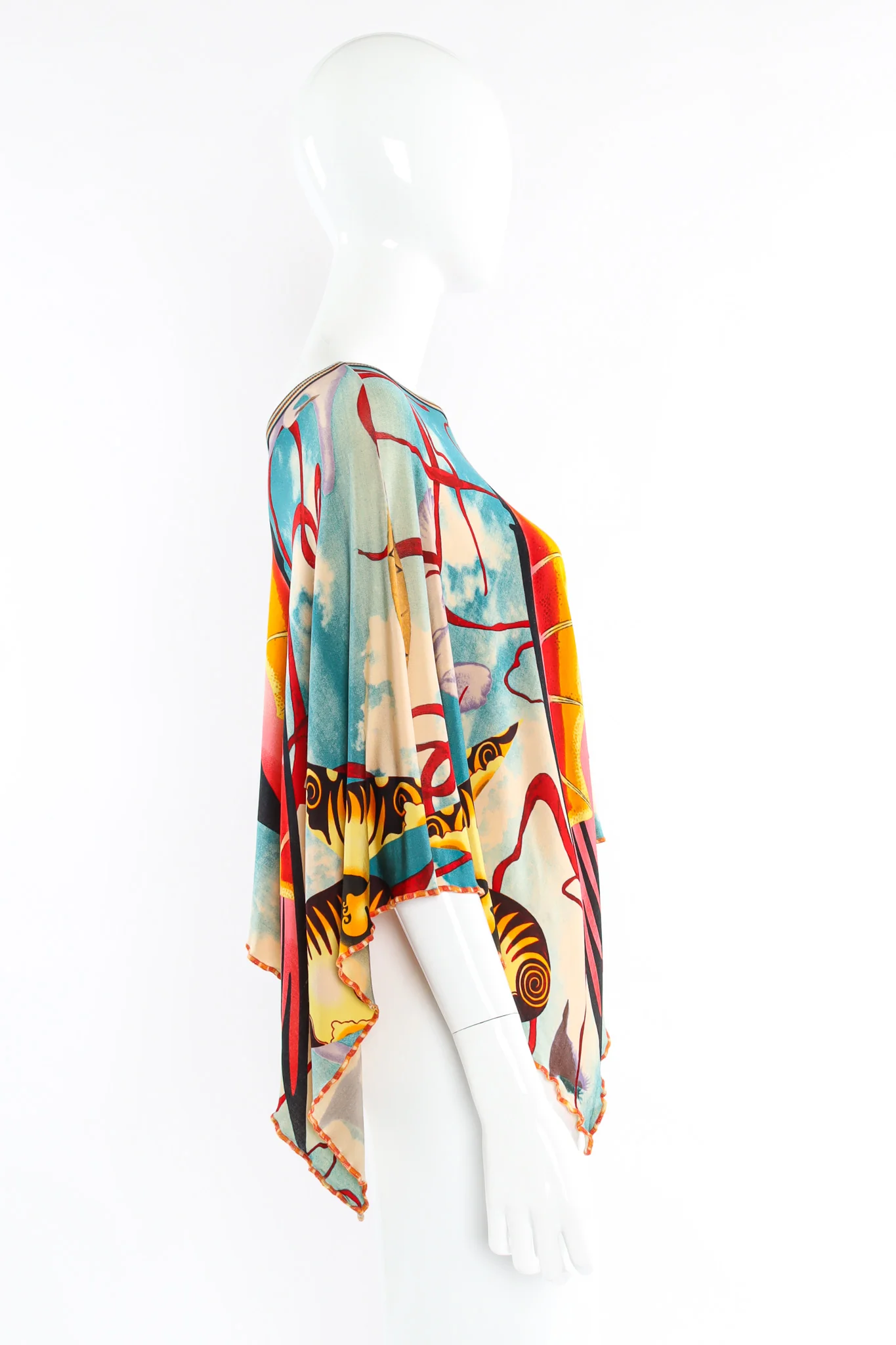 Abstract Kite Poncho Top - Image 3