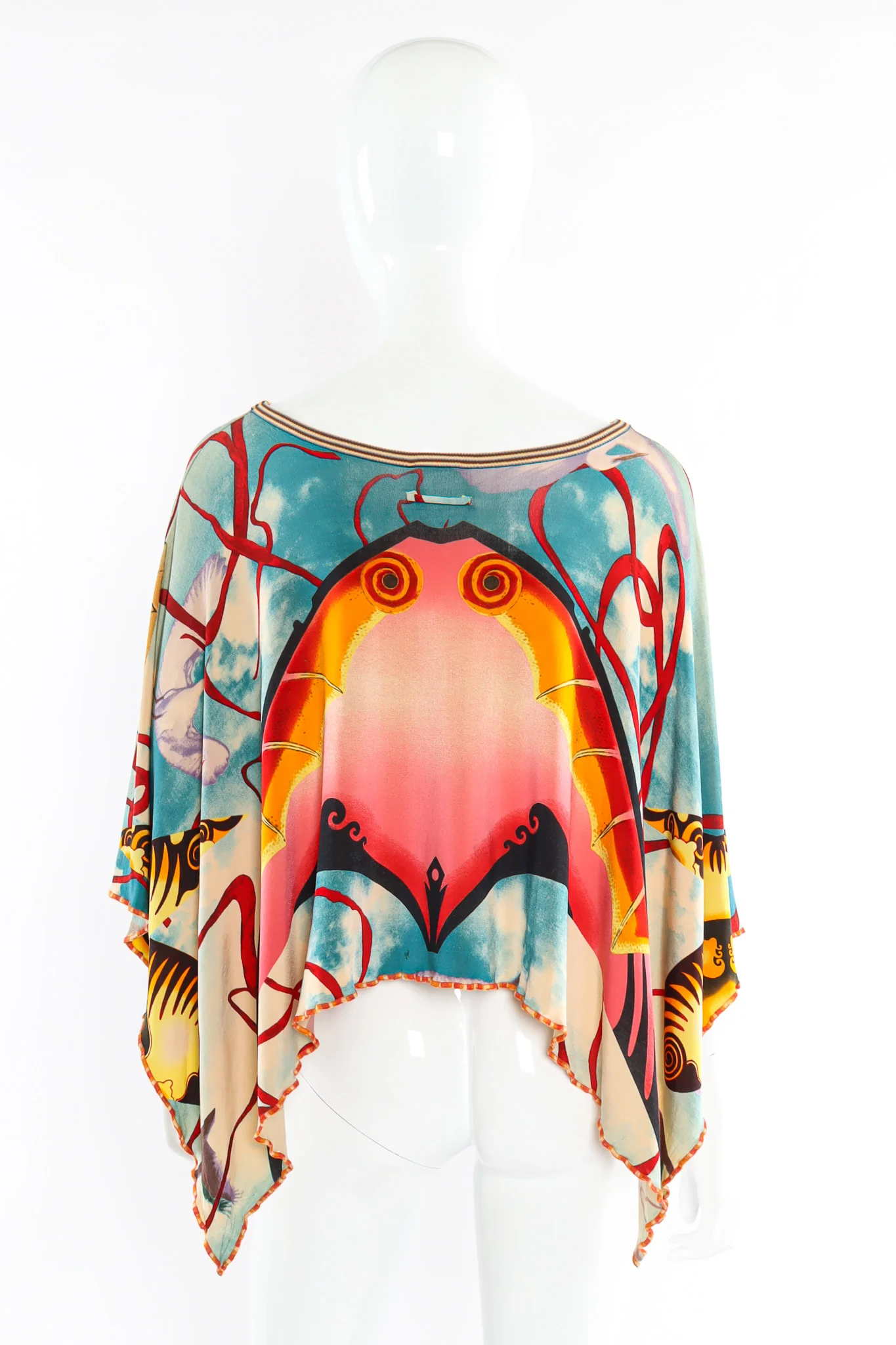 Abstract Kite Poncho Top - Image 4