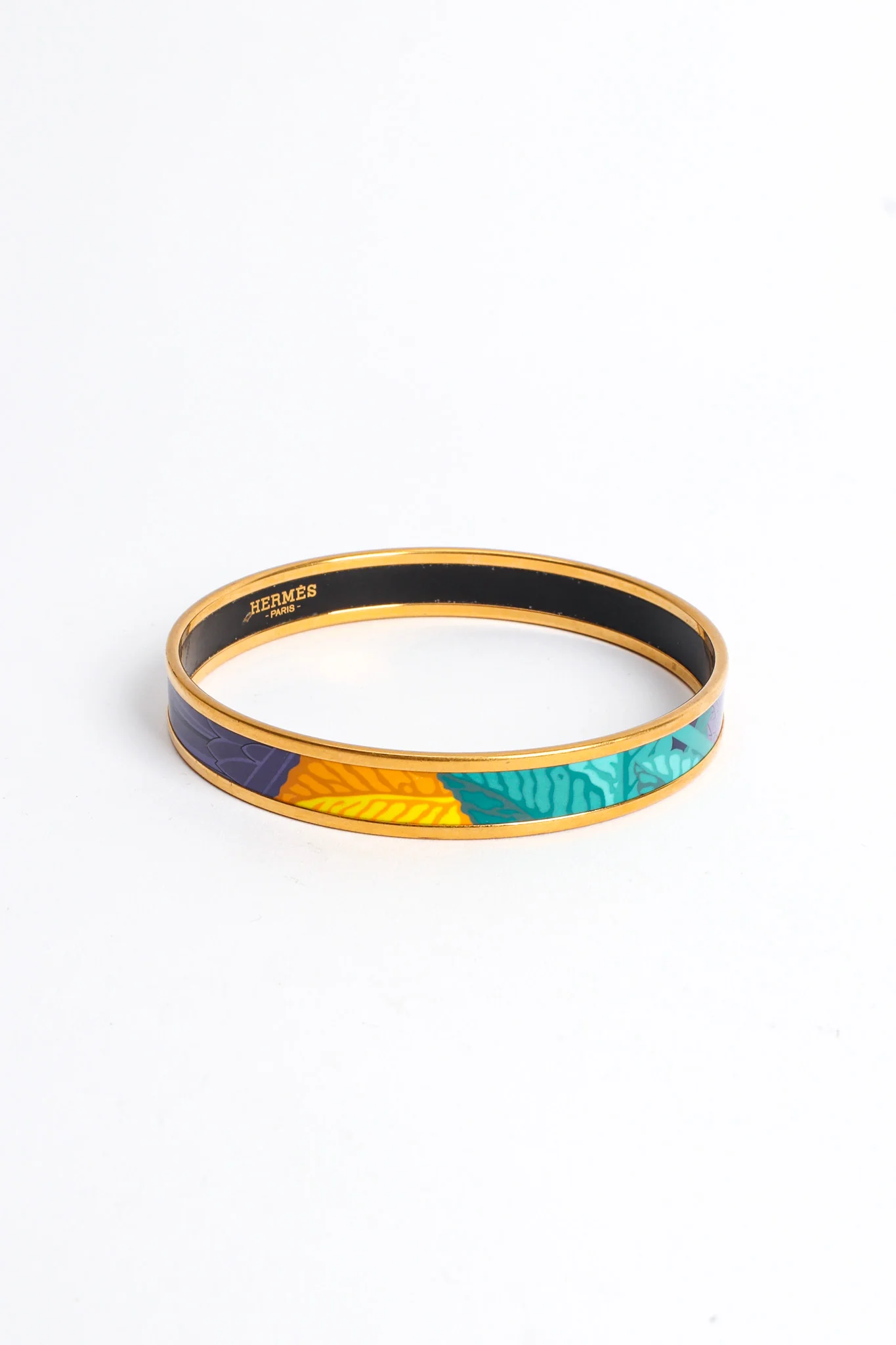 Abstract Leaf Feather Narrow Enamel Bracelet