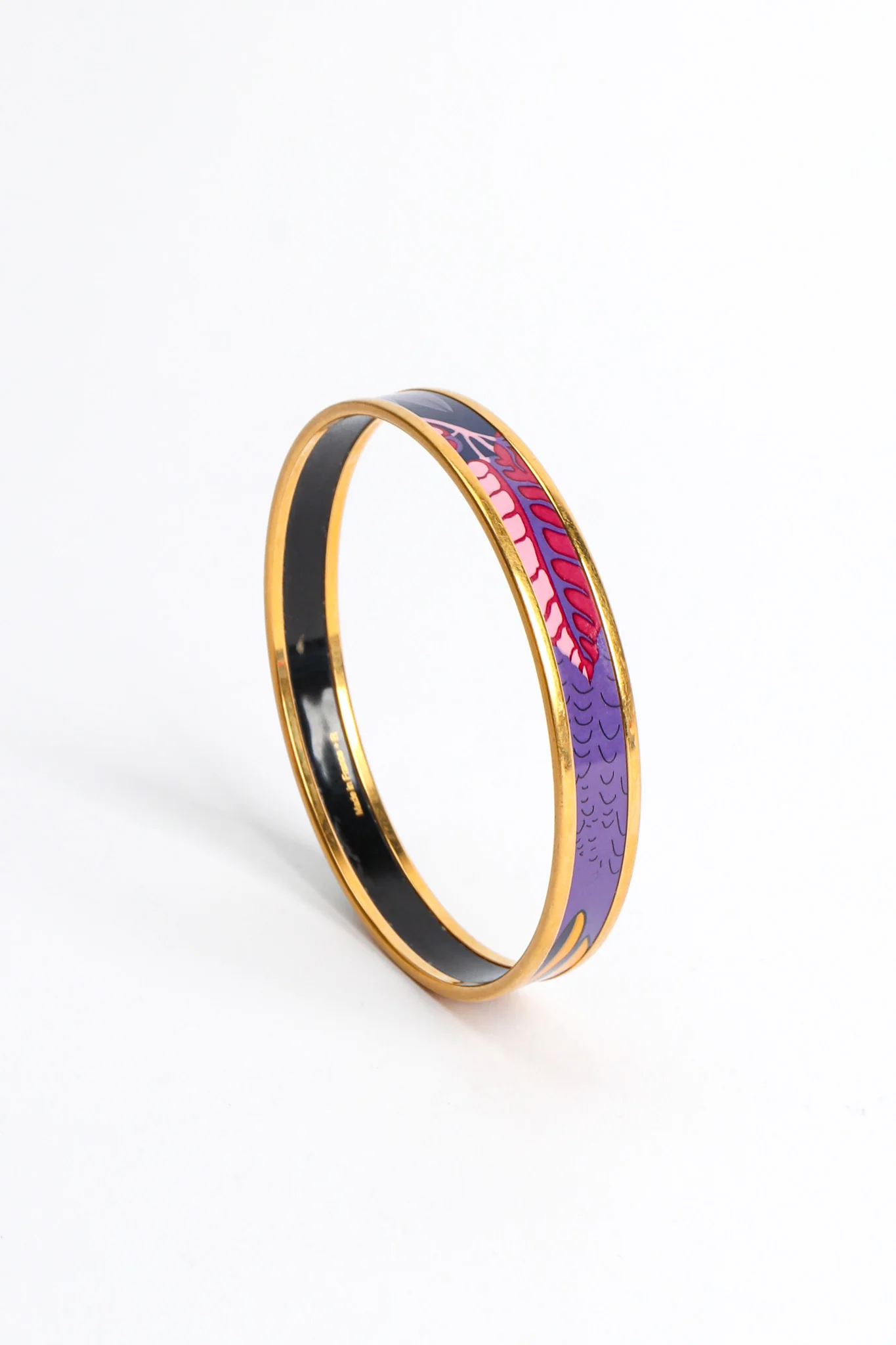 Abstract Leaf Feather Narrow Enamel Bracelet - Image 4