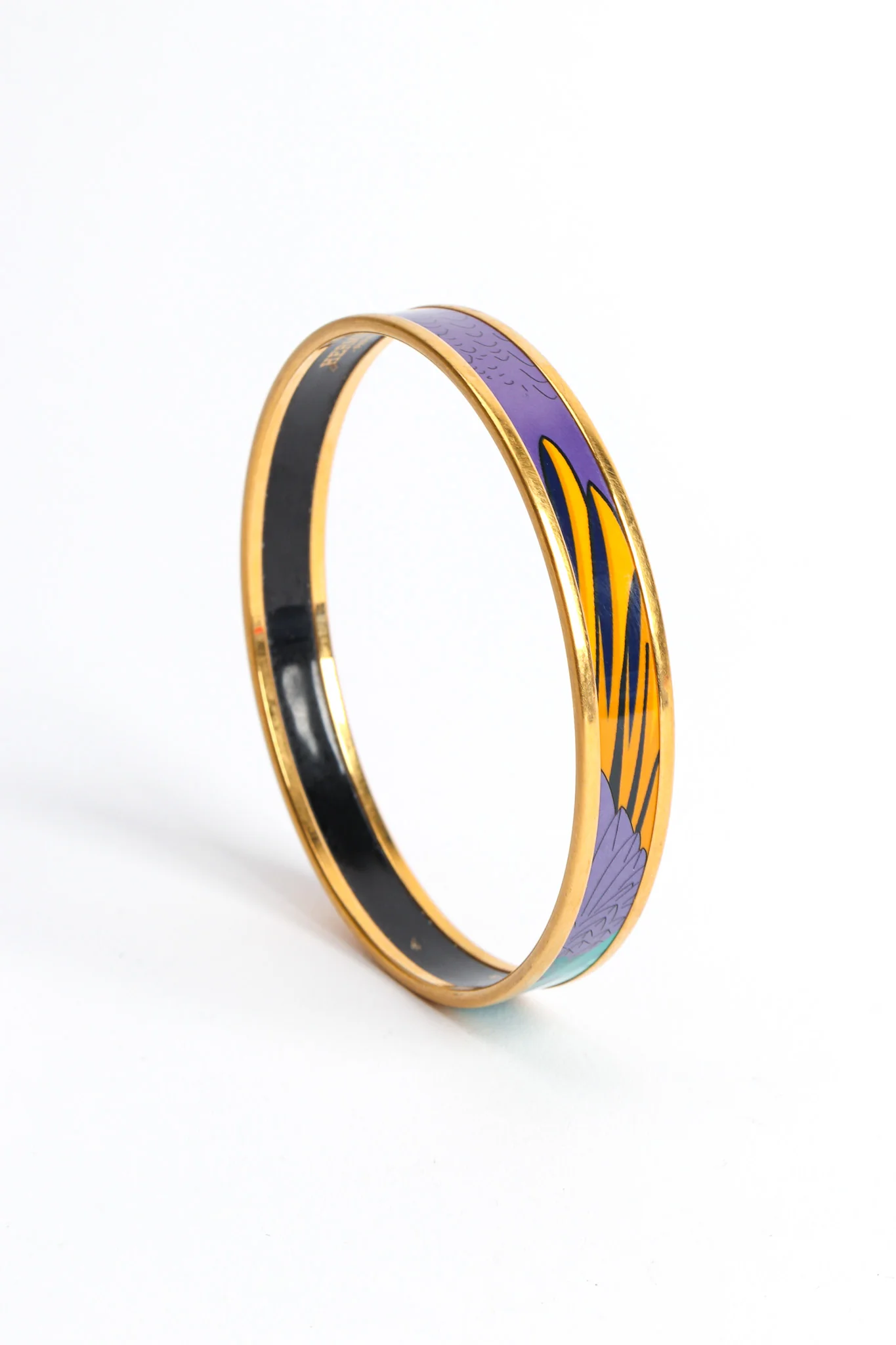 Abstract Leaf Feather Narrow Enamel Bracelet - Image 5