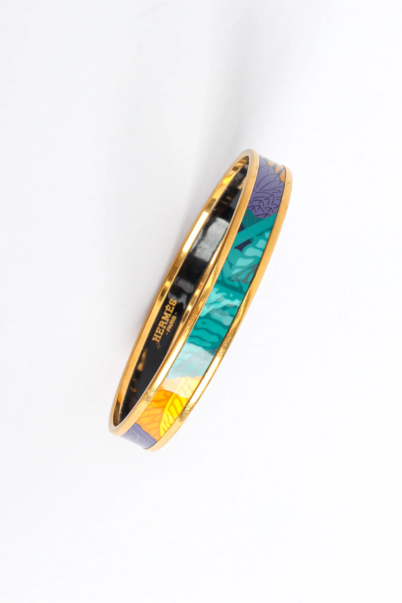 Abstract Leaf Feather Narrow Enamel Bracelet - Image 7