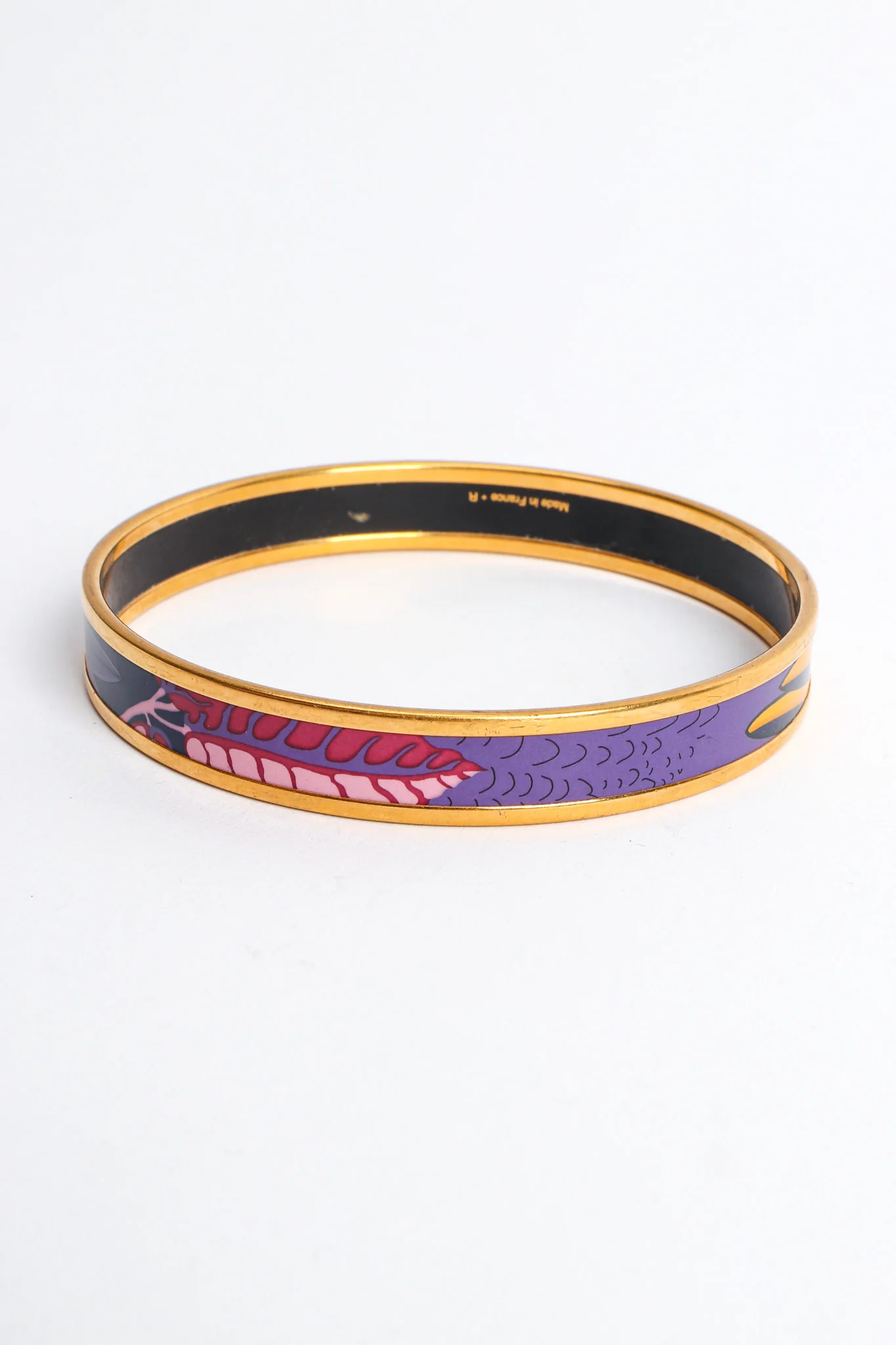 Abstract Leaf Feather Narrow Enamel Bracelet - Image 9