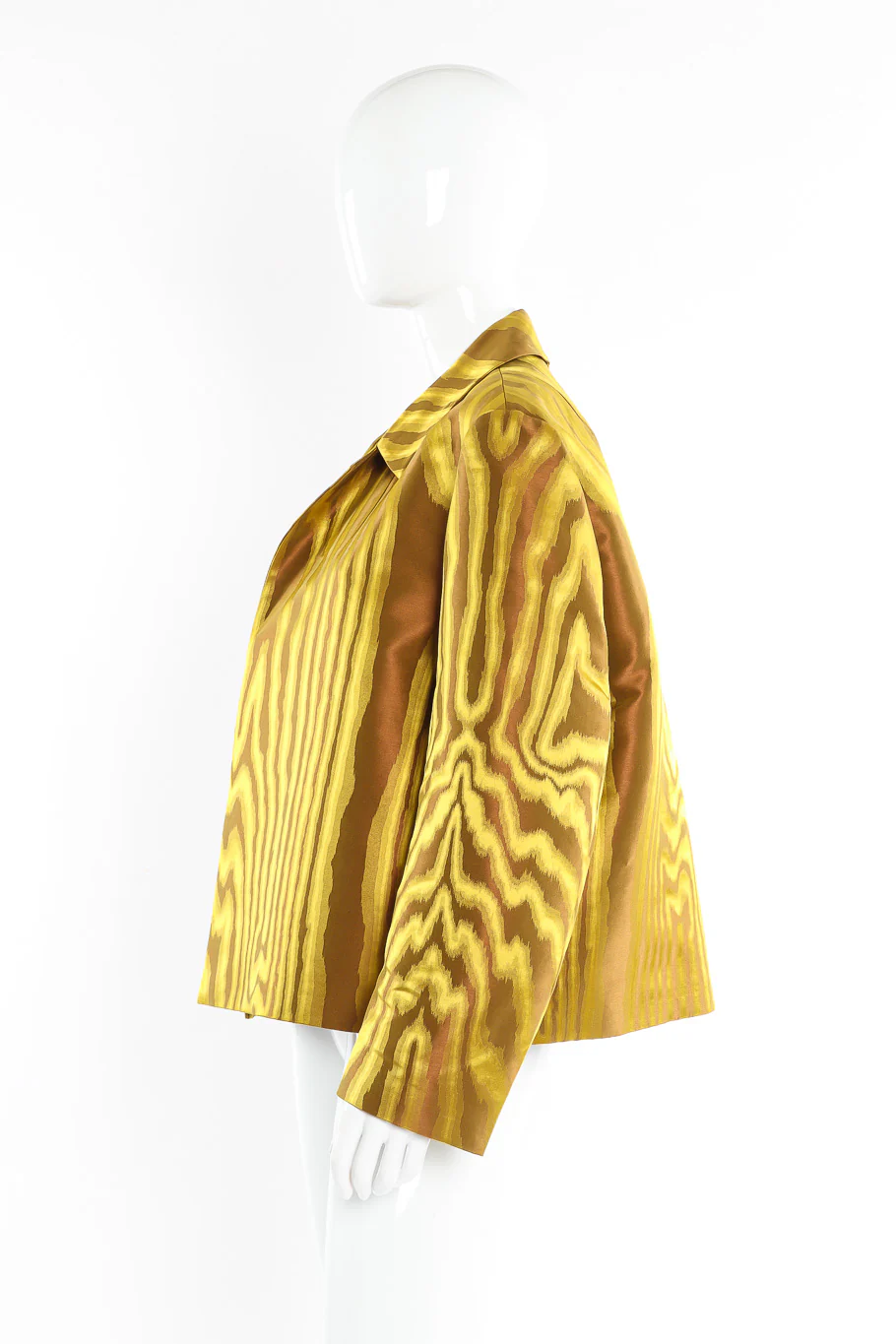 Abstract Moire Woodgrain Cropped Jacket - Image 2