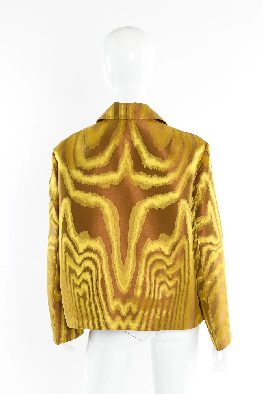 Abstract Moire Woodgrain Cropped Jacket - Image 3