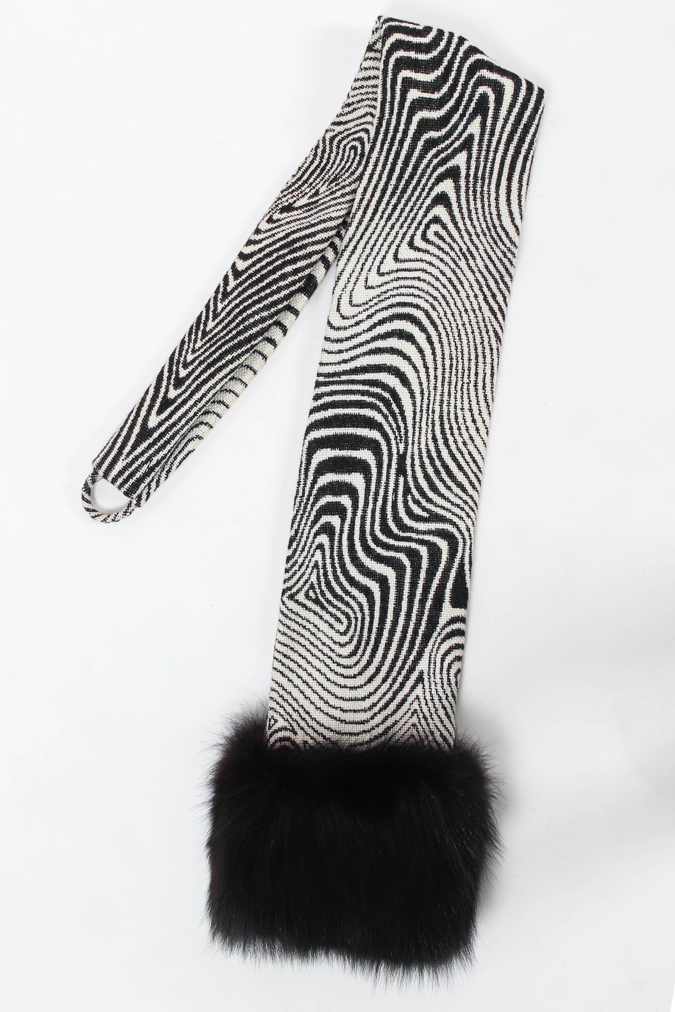 Abstract Moiré Wool Coat & Stole Set - Image 11
