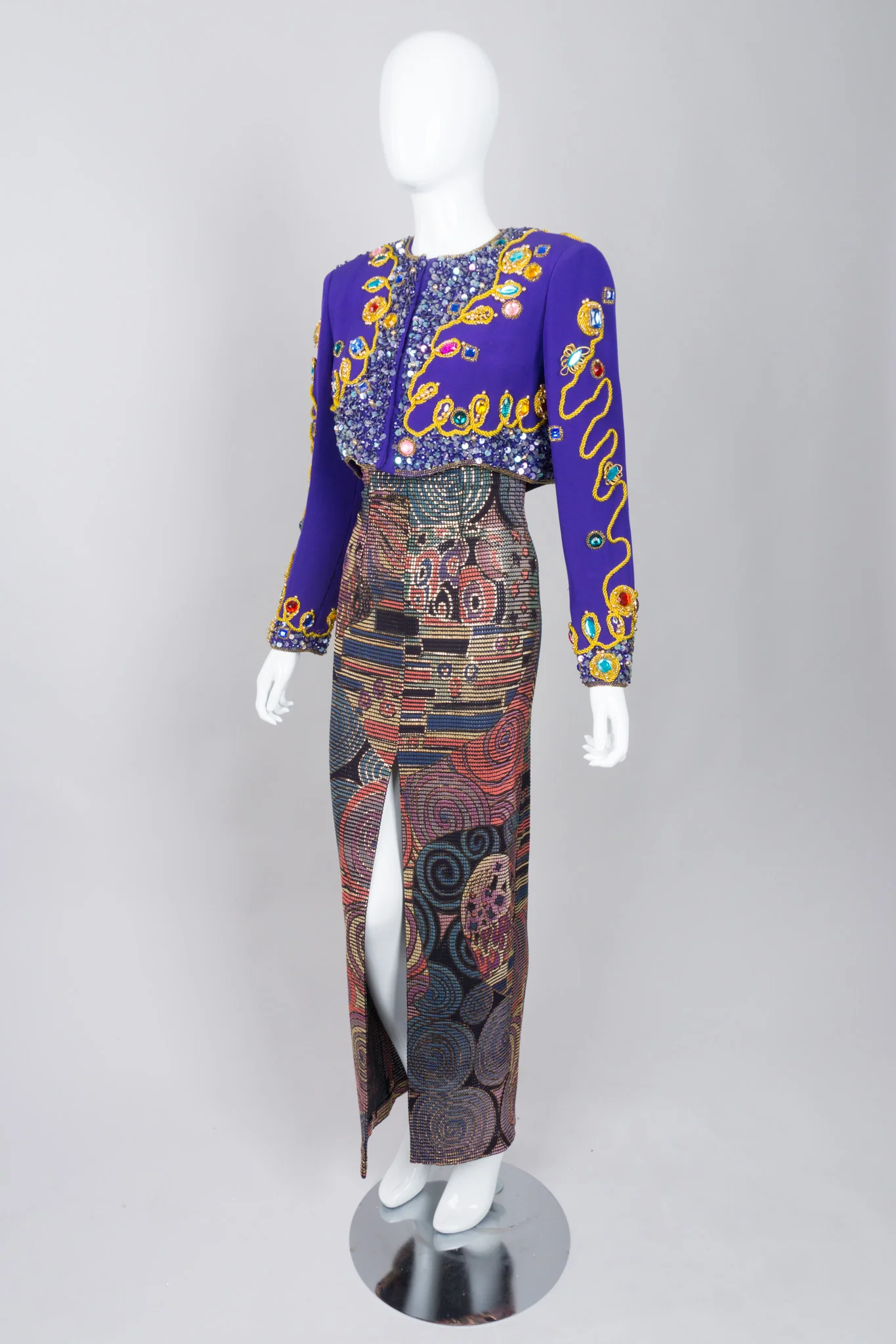 Abstract Mosaic Strapless Column Gown - Image 10