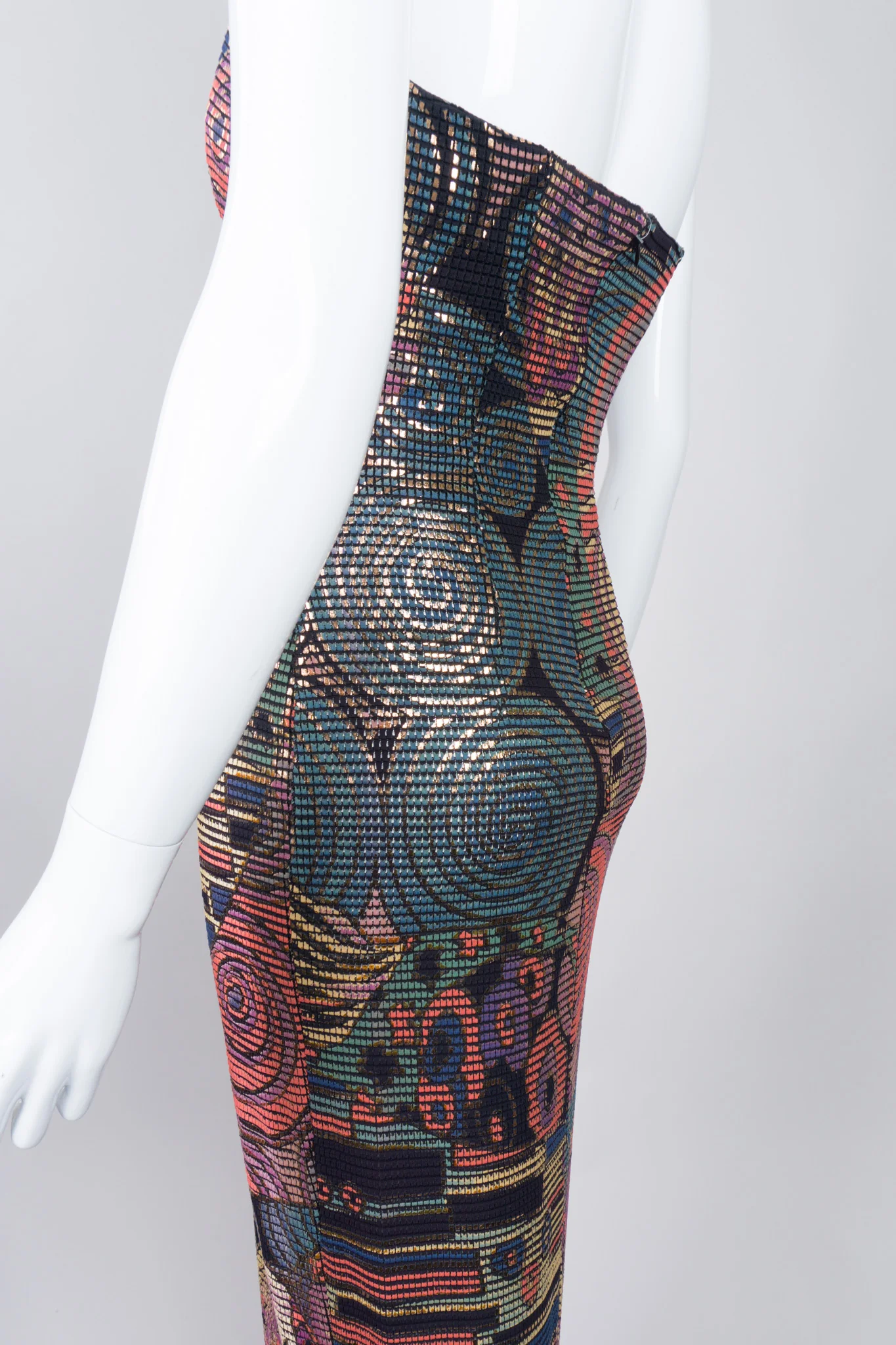 Abstract Mosaic Strapless Column Gown - Image 8