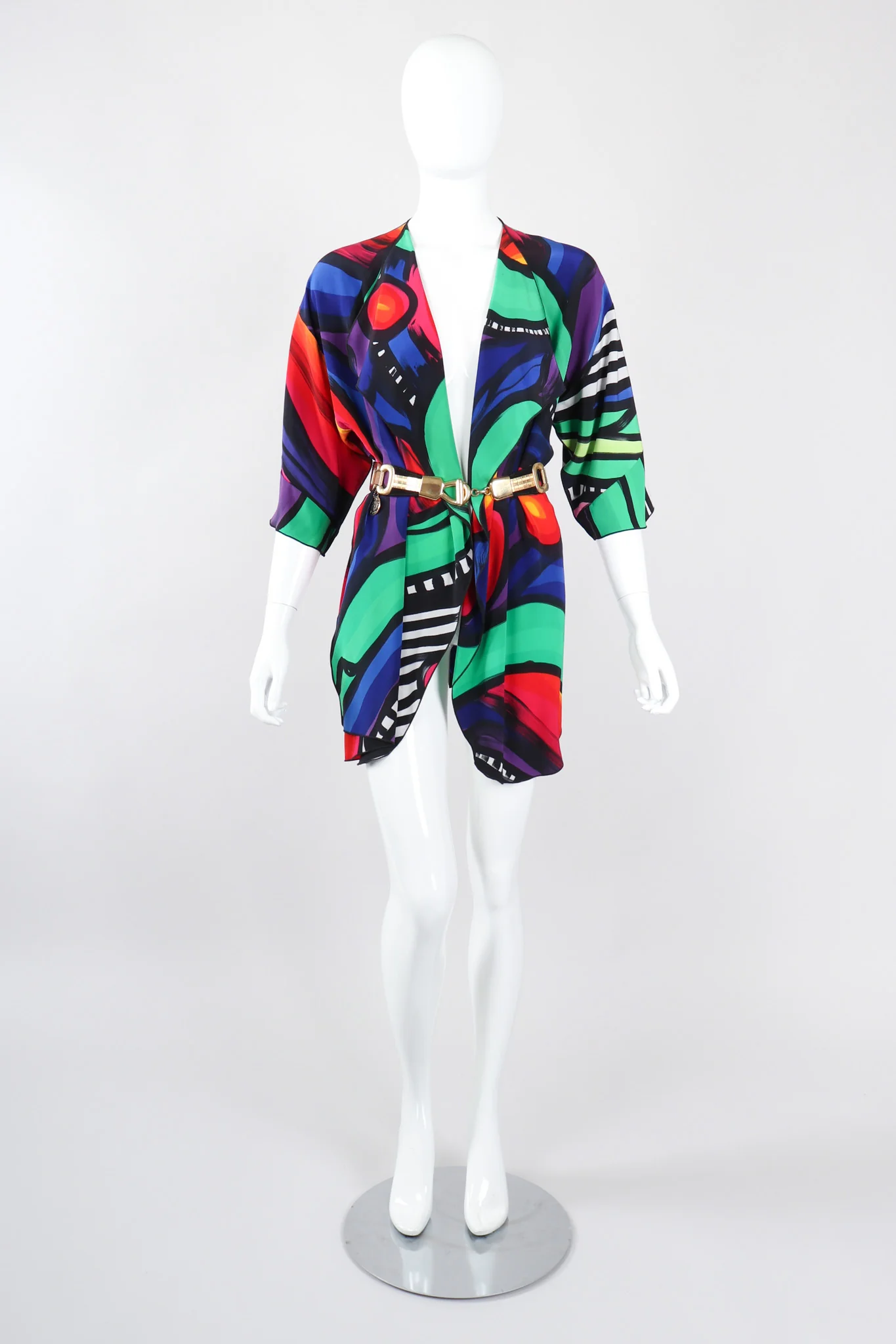 Abstract Painted Silk Jacket - Image 8
