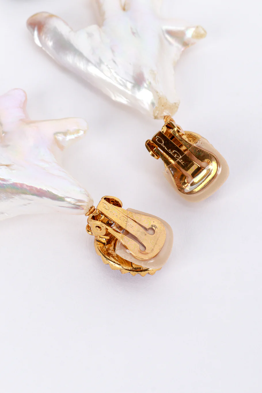 Abstract Pearl & Stone Drop Earrings - Image 5