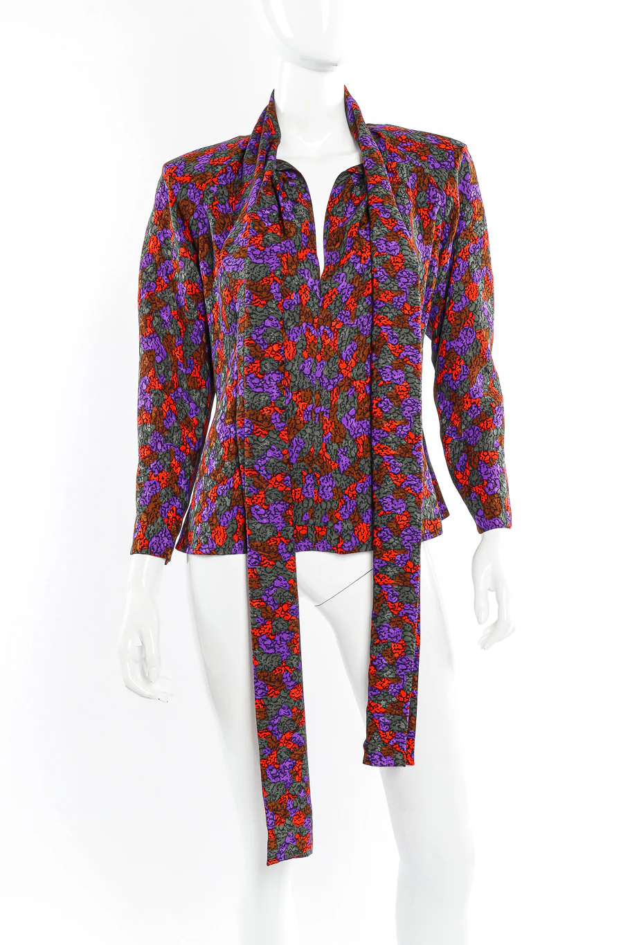 Abstract Print Silk Blouse - Image 2