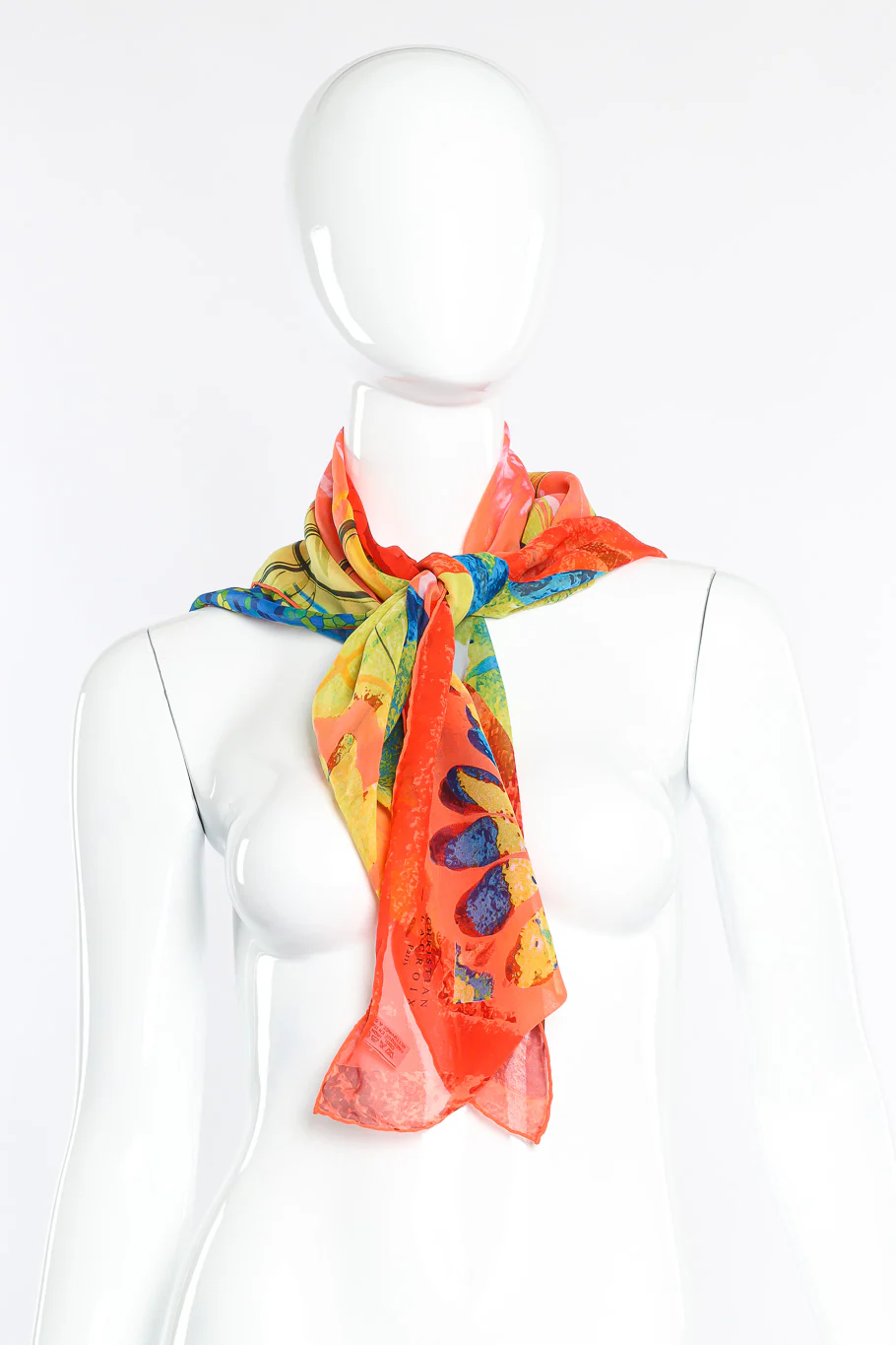 Abstract Print Silk Scarf